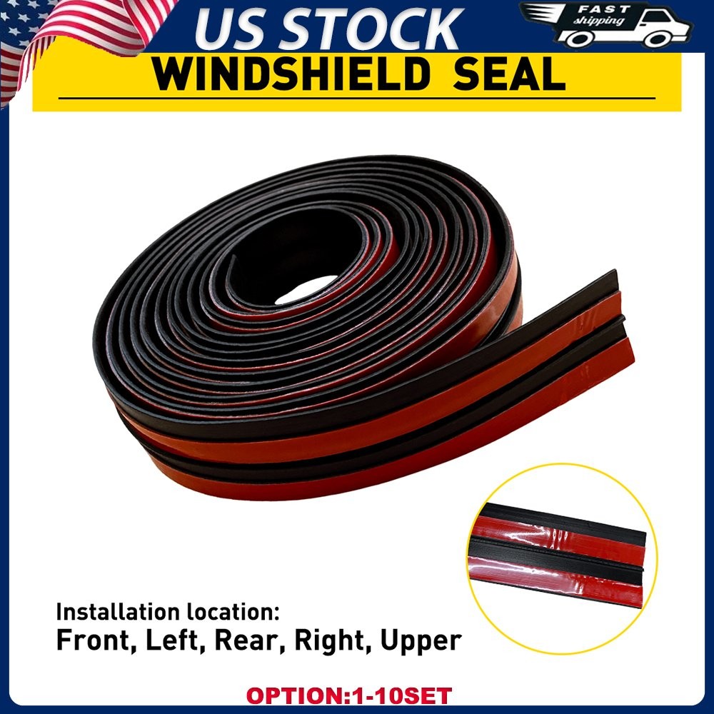 3M/10FT Rubber Front Rear Windshield Panel Seal Strip Sealed Moulding Trim 1-10X