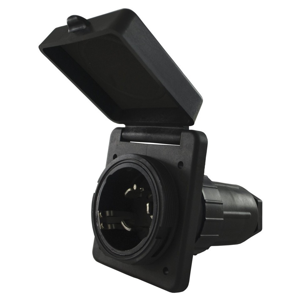 Conntek Camp Power 50A 125/250V SS2-50 RV/Marine Inlet - Square - 80855A-SQBK Conntek Camp Power 50A 125/250V SS2-50 RV/Marine Inlet - Square - 80855A-SQBK