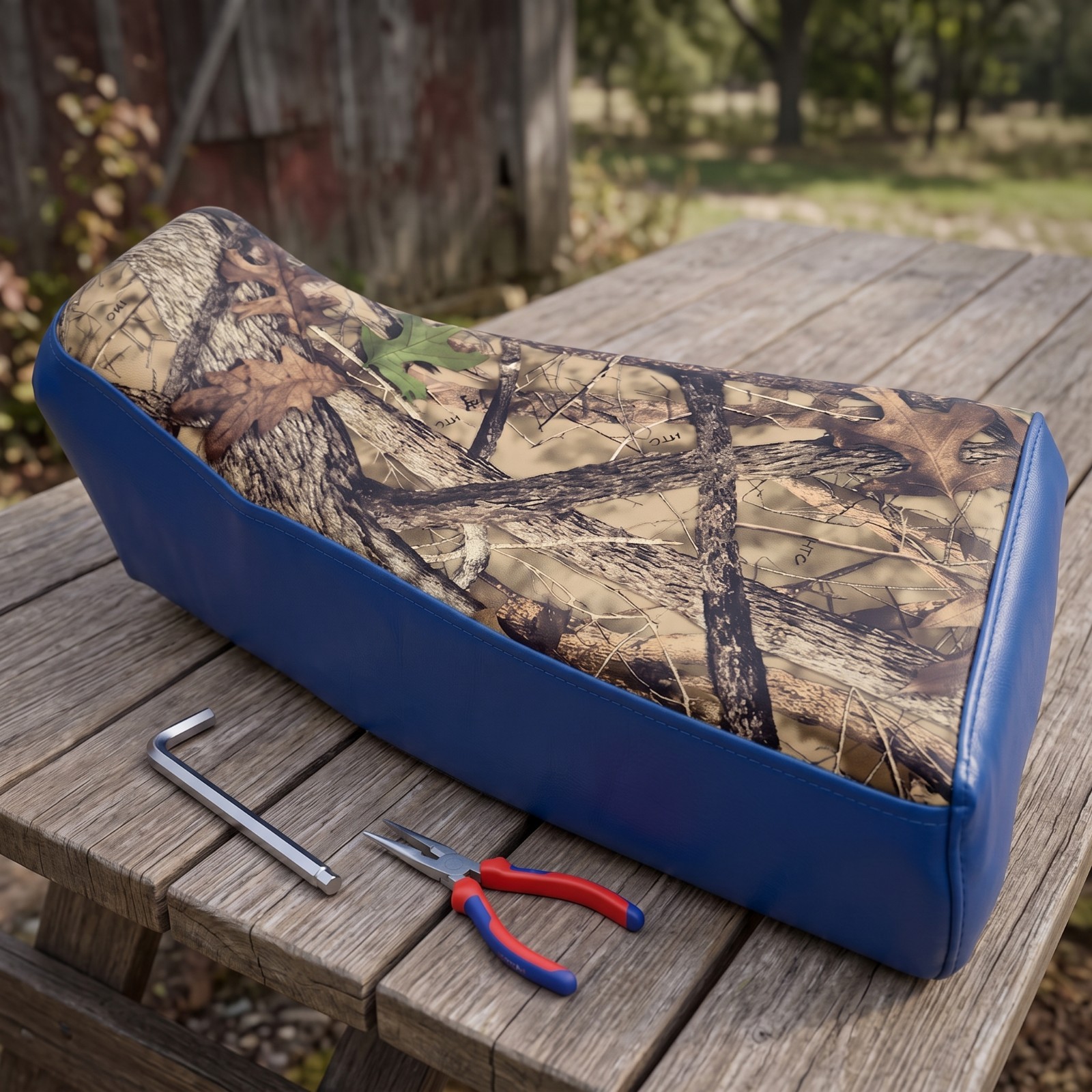 Suzuki LTF 250 350F Seat Cover 1993 To 2000 Models Blue Camo Vinyl Seat Cover