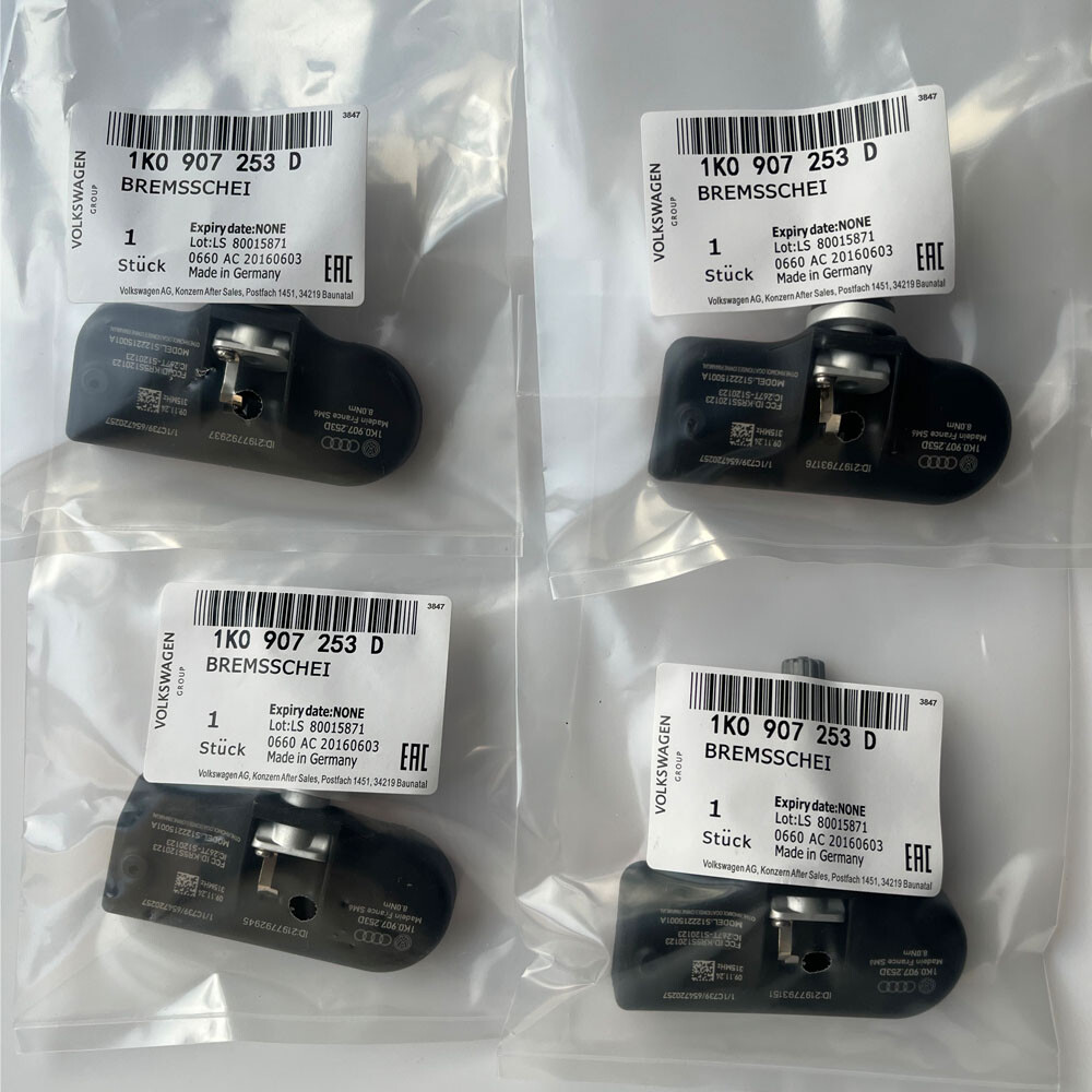 4PCS OEM TPMS Tire Pressure Sensor For Audi A3 A4 A5 VW Golf 1K0907253D 315MHz
