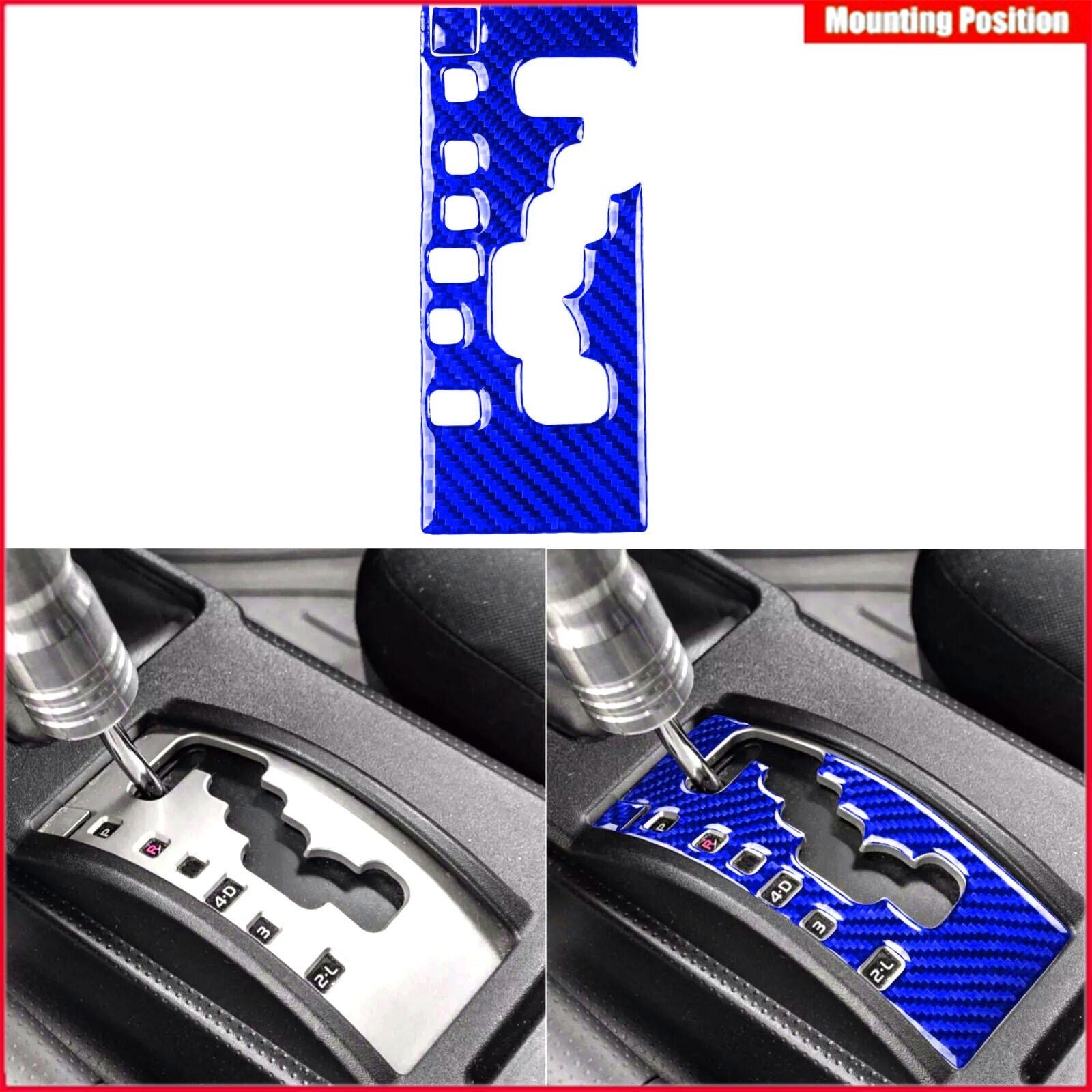 Blue Carbon Fiber Console Gear Shift Panel Cover For Toyota FJ Cruiser 2007-2021