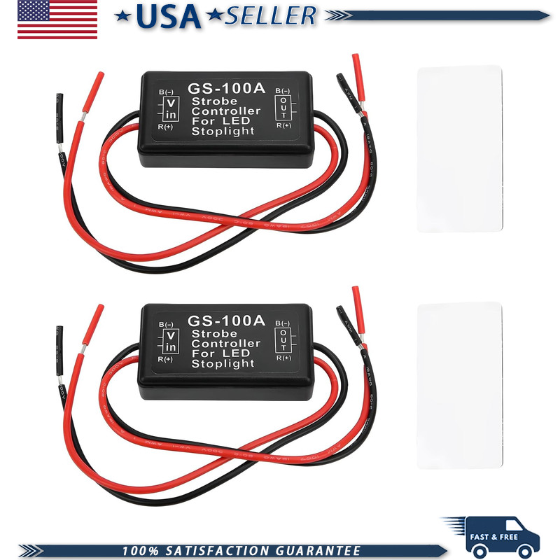 2 PCS GS-100A 12V-24V LED Flasher Strobe Controller Module Motorcycles Cars 2 PCS GS-100A 12V-24V LED Flasher Strobe Controller Module Motorcycles Cars