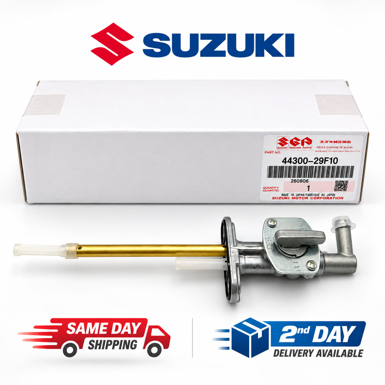 44300-29F10 Genuine Suzuki Fuel Gas Petcock Valve Tap 2000-2007 DR-Z400 DR-Z400E 44300-29F10 Genuine Suzuki Fuel Gas Petcock Valve Tap 2000-2007 DR-Z400 DR-Z400E