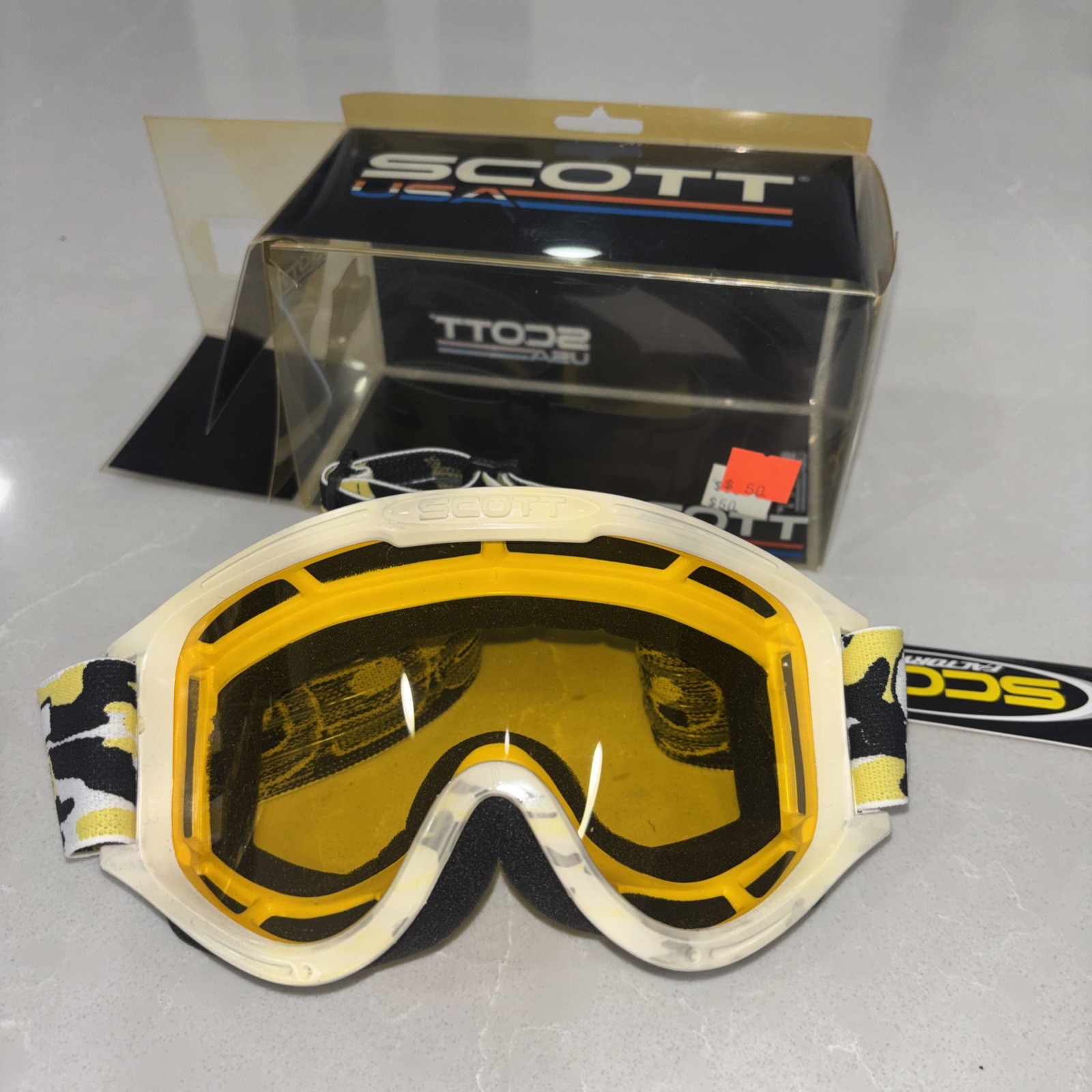 Vintage Nos SCOTT Yellow / Camo goggles, MX, Snowmobile Vintage Nos SCOTT Yellow / Camo goggles, MX, Snowmobile