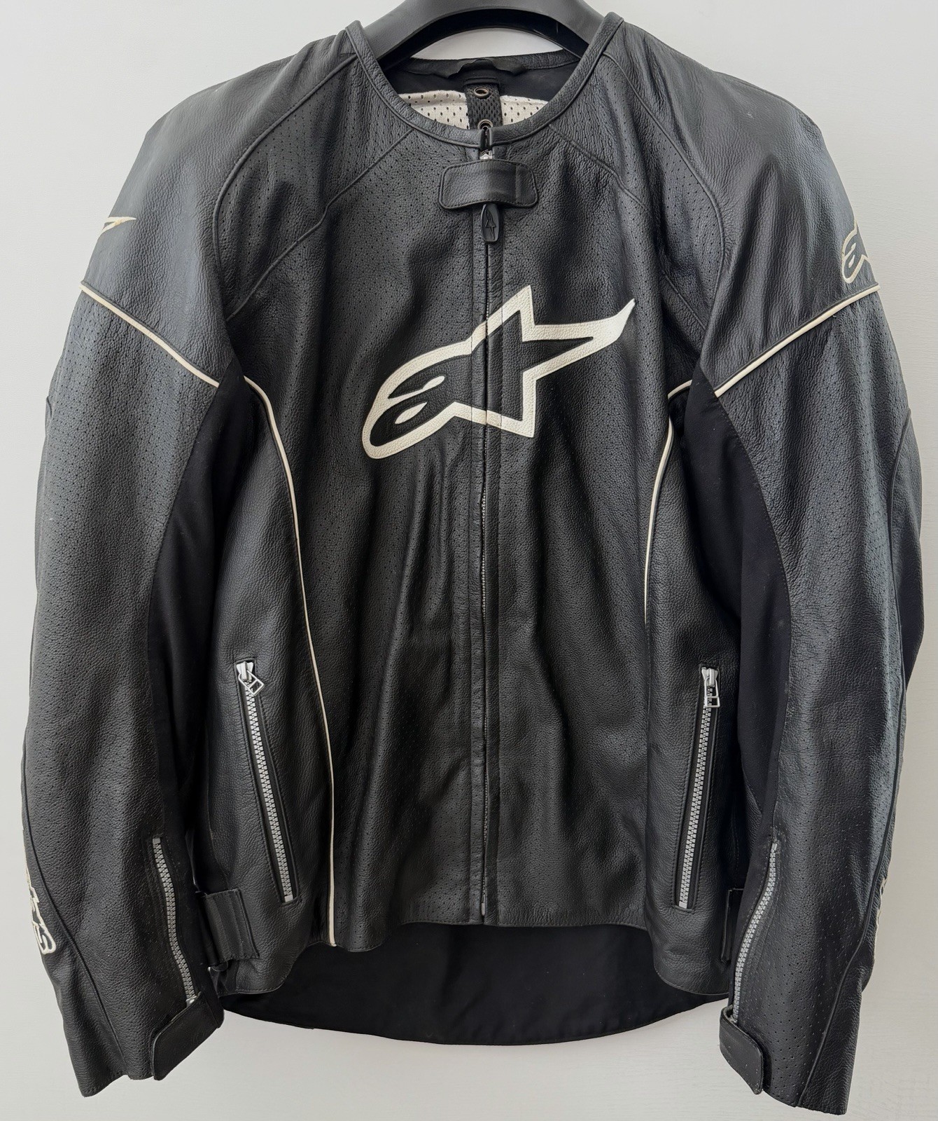 Alpinestars TZ-1 Reload Perforated Leather Motorcycle Jacket Armor Padded Mesh