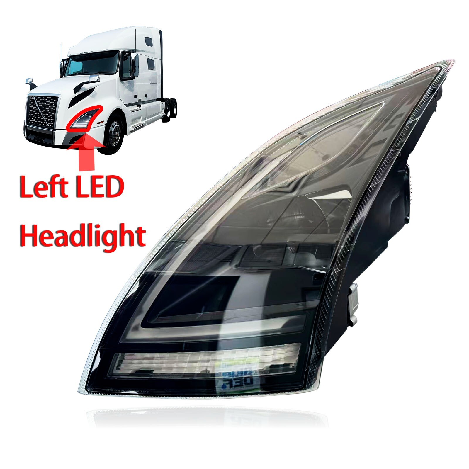 LED Headlight for Volvo VNL 2018-2024,Black Headlamp Driver (LH) Side LED Headlight for Volvo VNL 2018-2024,Black Headlamp Driver (LH) Side