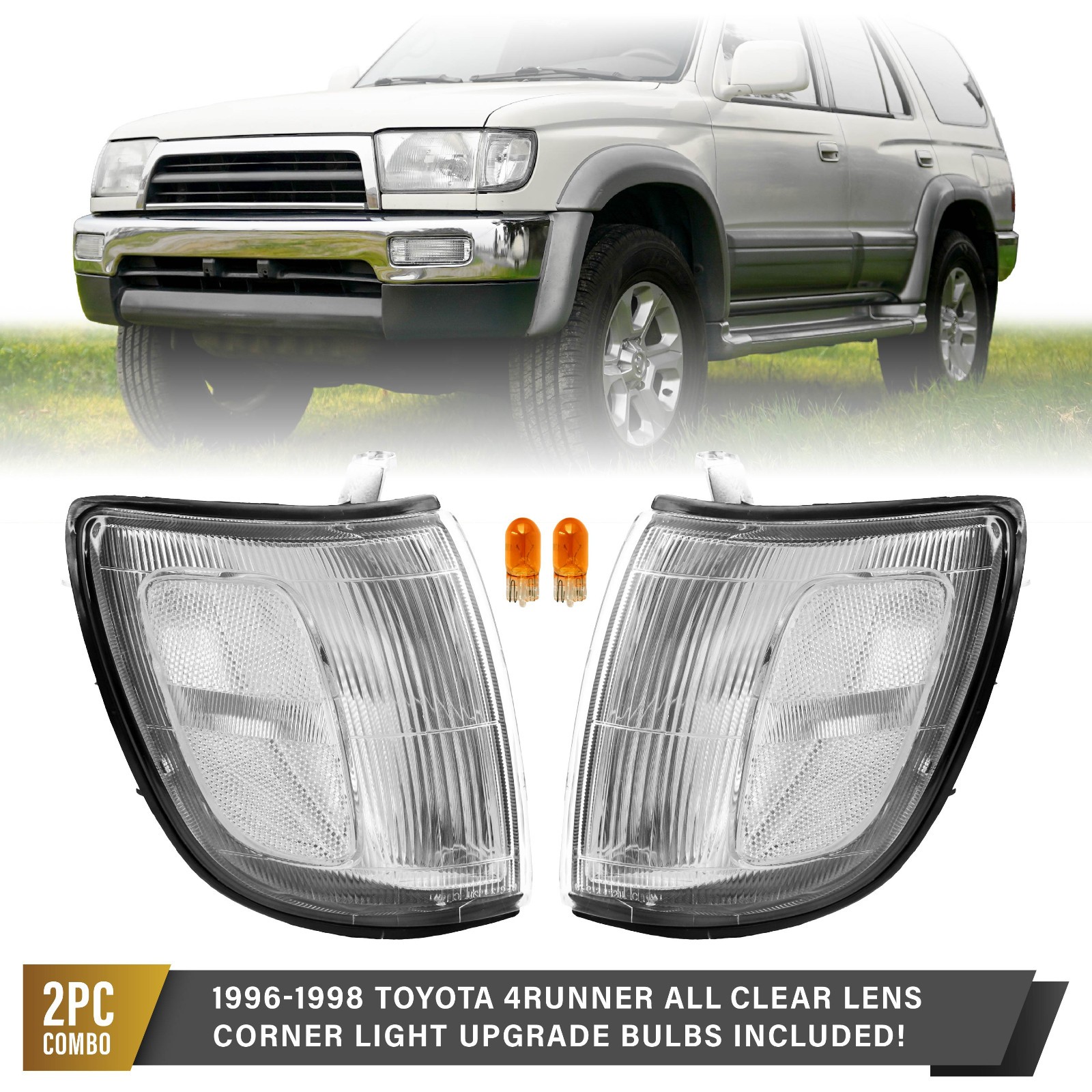 DEPO Chrome Clear Front Corner Lights Lamps For 96 97 98 Toyota 4Runner 4 Runner DEPO Chrome Clear Front Corner Lights Lamps For 96 97 98 Toyota 4Runner 4 Runner