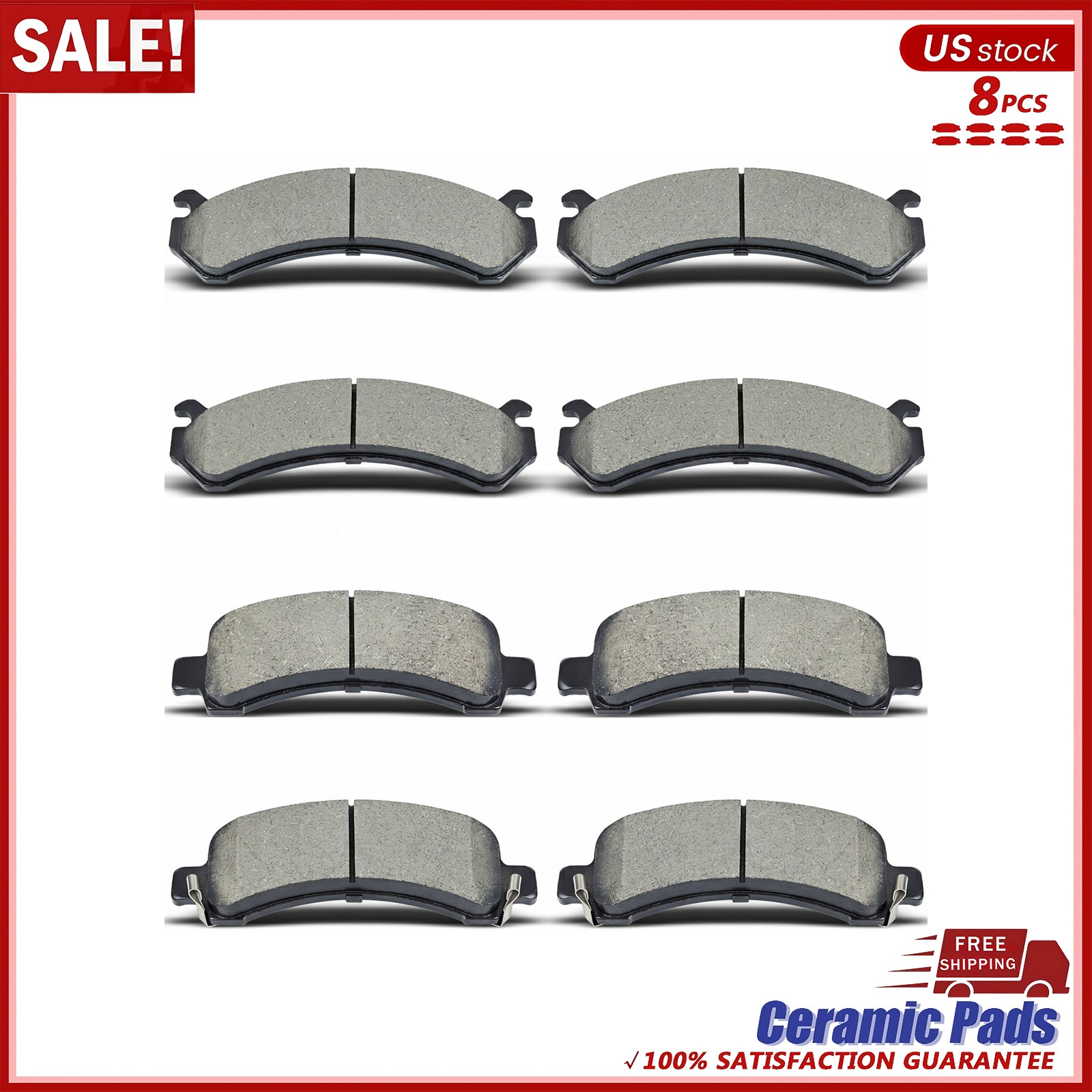 Front Rear Ceramic Brake Pads for Chevrolet Express GMC Savana 2500 3500
