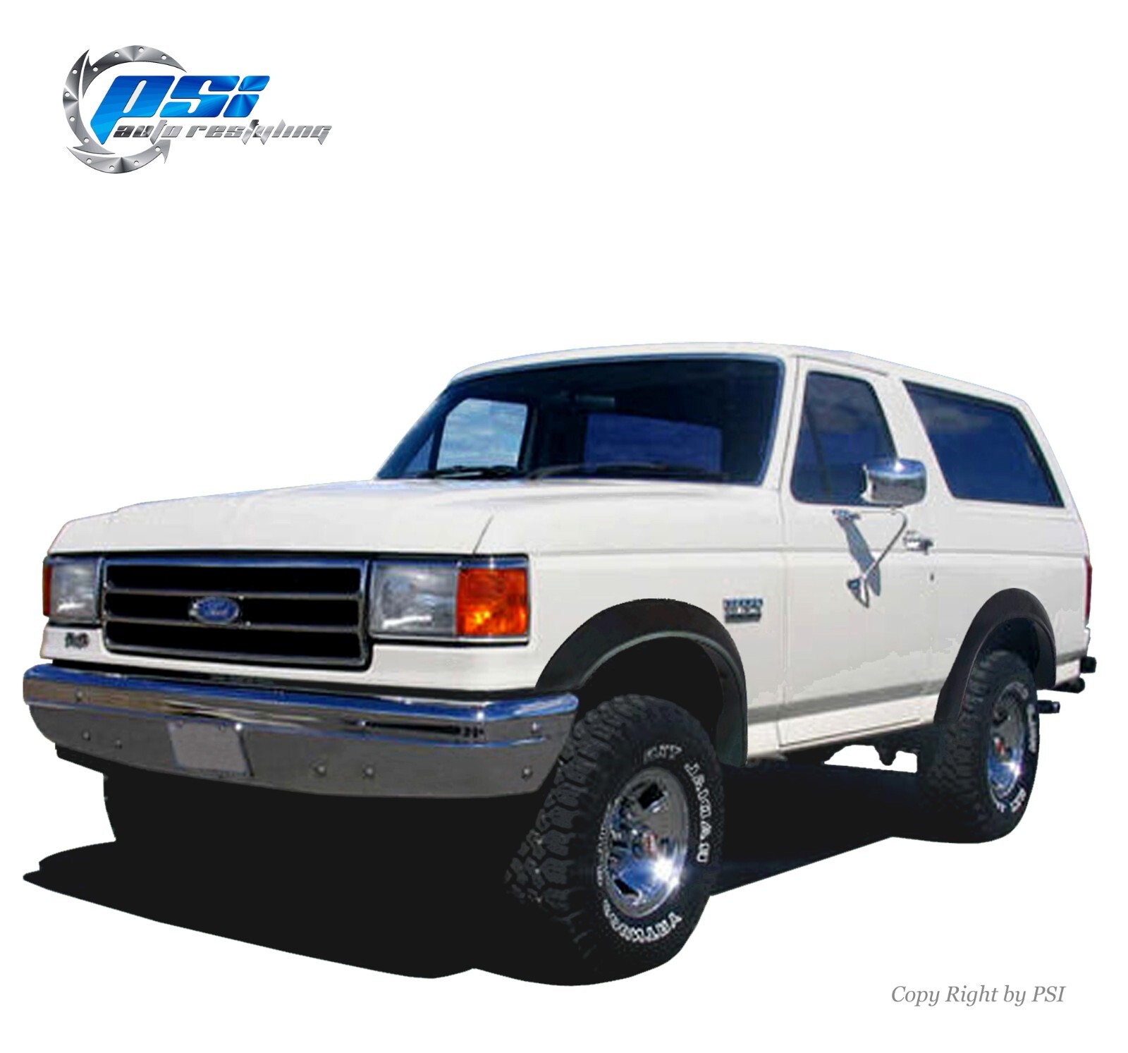 Extension Fender Flares Fits Ford F-150 F-250 F-350 Bronco 1987-1991 Paintable