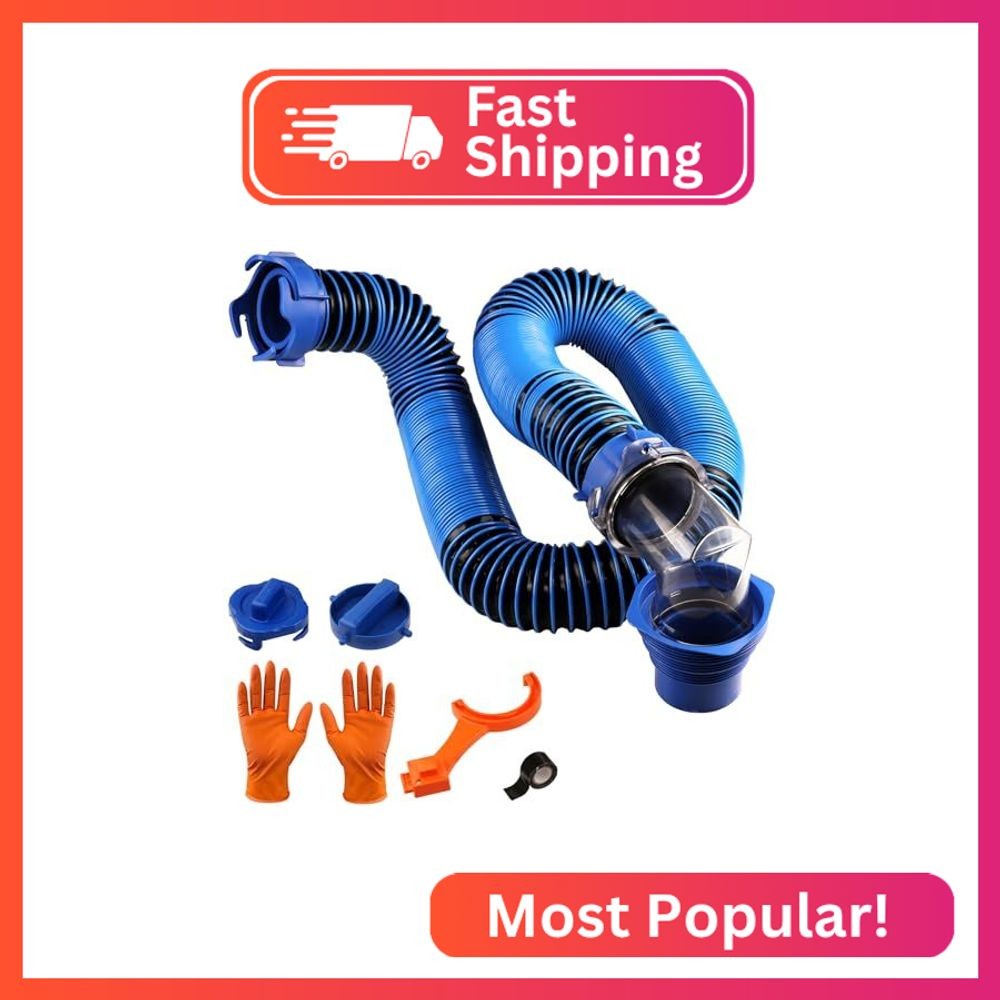 SheeChung 10FT RV Sewer Hose Kit, Heavy-Duty Sewer Hose for RV Camper SheeChung 10FT RV Sewer Hose Kit, Heavy-Duty Sewer Hose for RV Camper