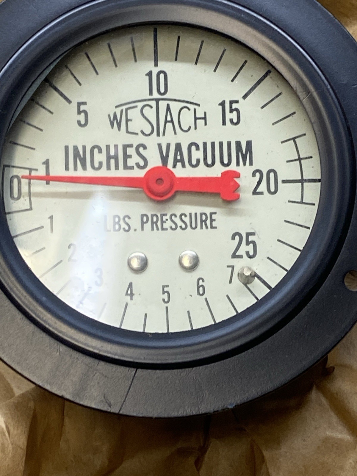 NOS VINTAGE WESTACH VACUUM GAUGE 2.25” NOS VINTAGE WESTACH VACUUM GAUGE 2.25”