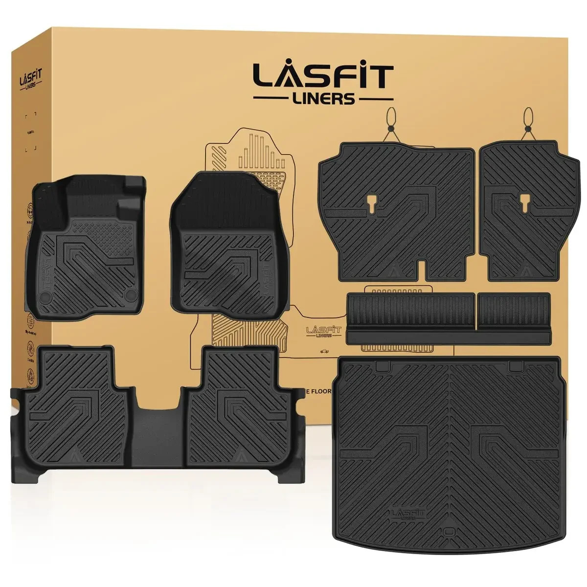 LASFIT Floor Mats for Honda CR-V 2023-2026 TPE All Weather Custom Fit Black Set LASFIT Floor Mats for Honda CR-V 2023-2026 TPE All Weather Custom Fit Black Set