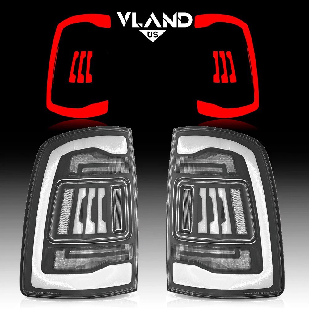 LED Tail Lights For 2019-2024 Dodge RAM 2500 3500 Clear Rear Lamps W/Sequential