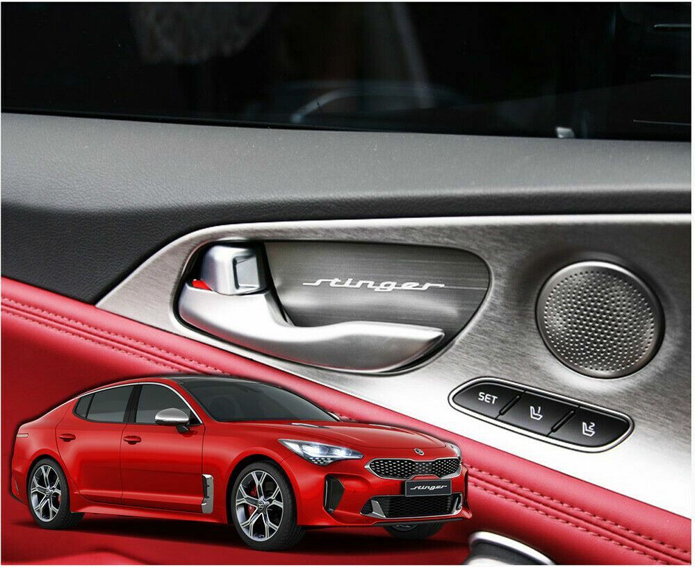 New Interior Aluminum Door Catch Molding Cover for KIA Stinger 17~20 (4 Pcs Set)