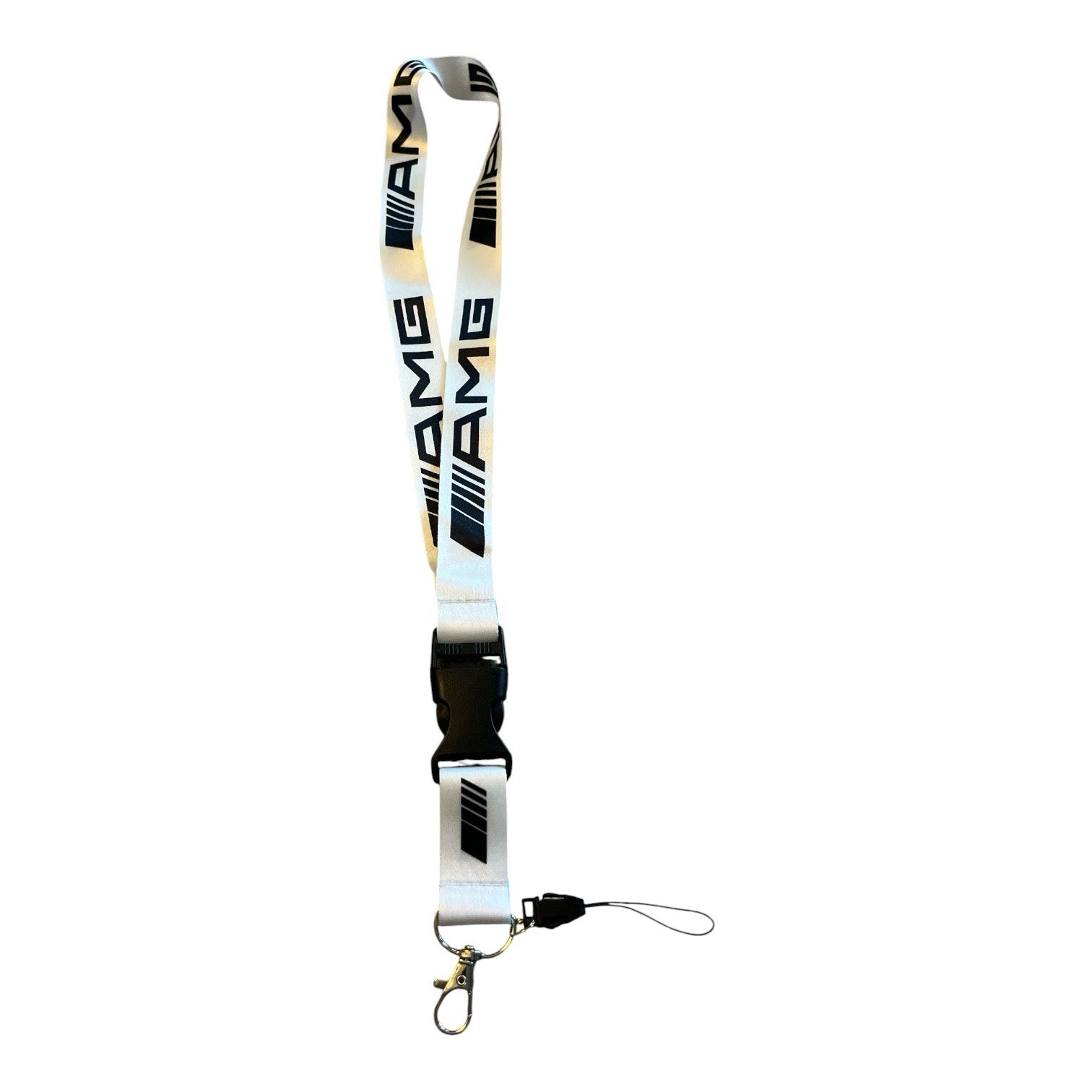Mercedes Benz AMG Lanyard White Double Sided Detachable ID / Keychain NEW Mercedes Benz AMG Lanyard White Double Sided Detachable ID / Keychain NEW