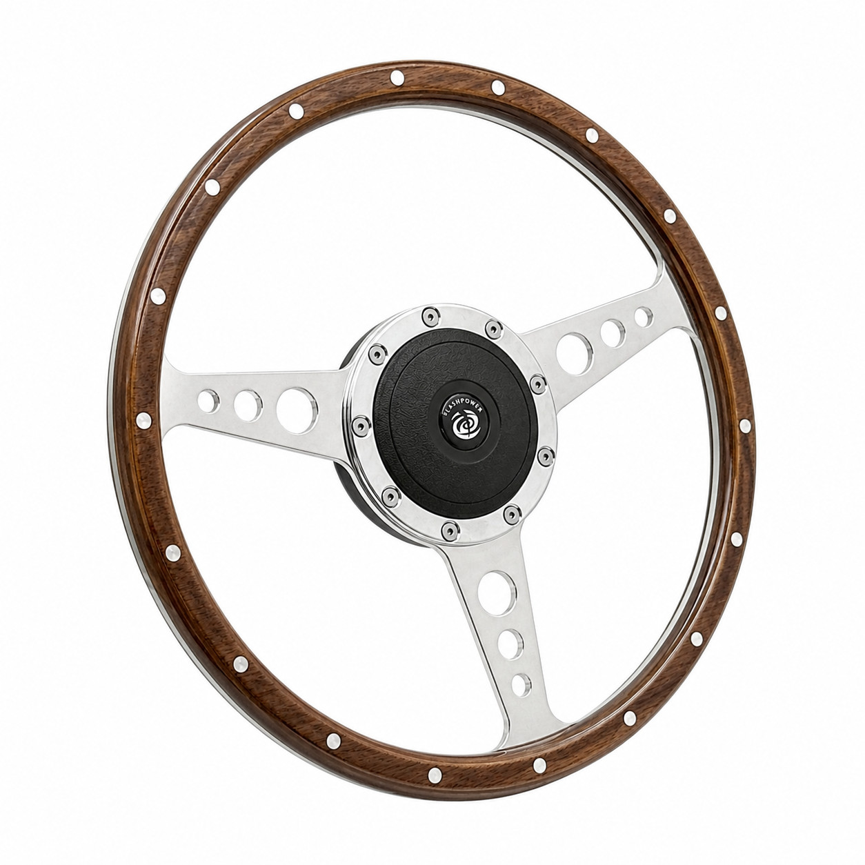 13'' Classic Riveted Laminated Wood Steering Wheel Restoration Mini MG Triumph