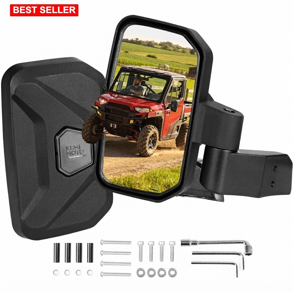 Side Mirror Set 2 Pack 12.6x10.4 Inches Shatterproof Scratch-Resistant ABS