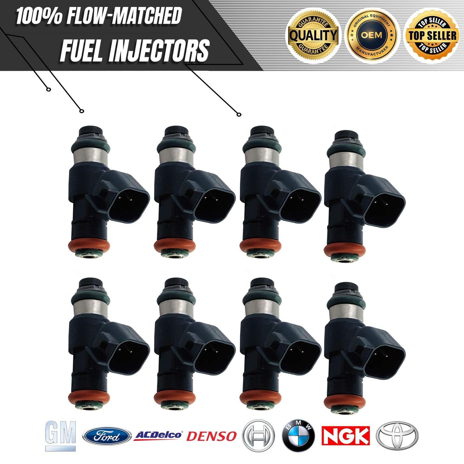 OEM 8x New ACDelco Fuel Injectors Fits 10-2014 Cadillac Escalade GMC Yukon 6.2L