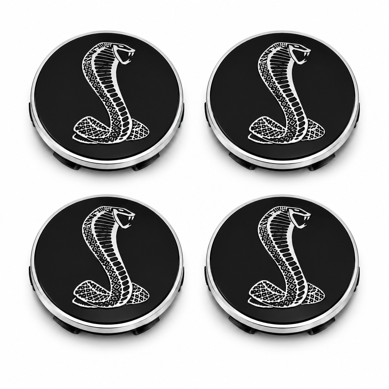 4PCS 60mm Cobra Snake Wheel Center Caps Black Chrome Hub Cover Mustang Shelby 4PCS 60mm Cobra Snake Wheel Center Caps Black Chrome Hub Cover Mustang Shelby