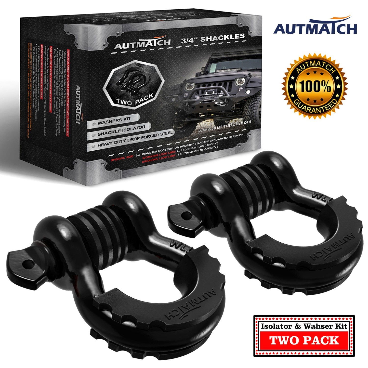 AUTMATCH D Ring Shackle 3/4\