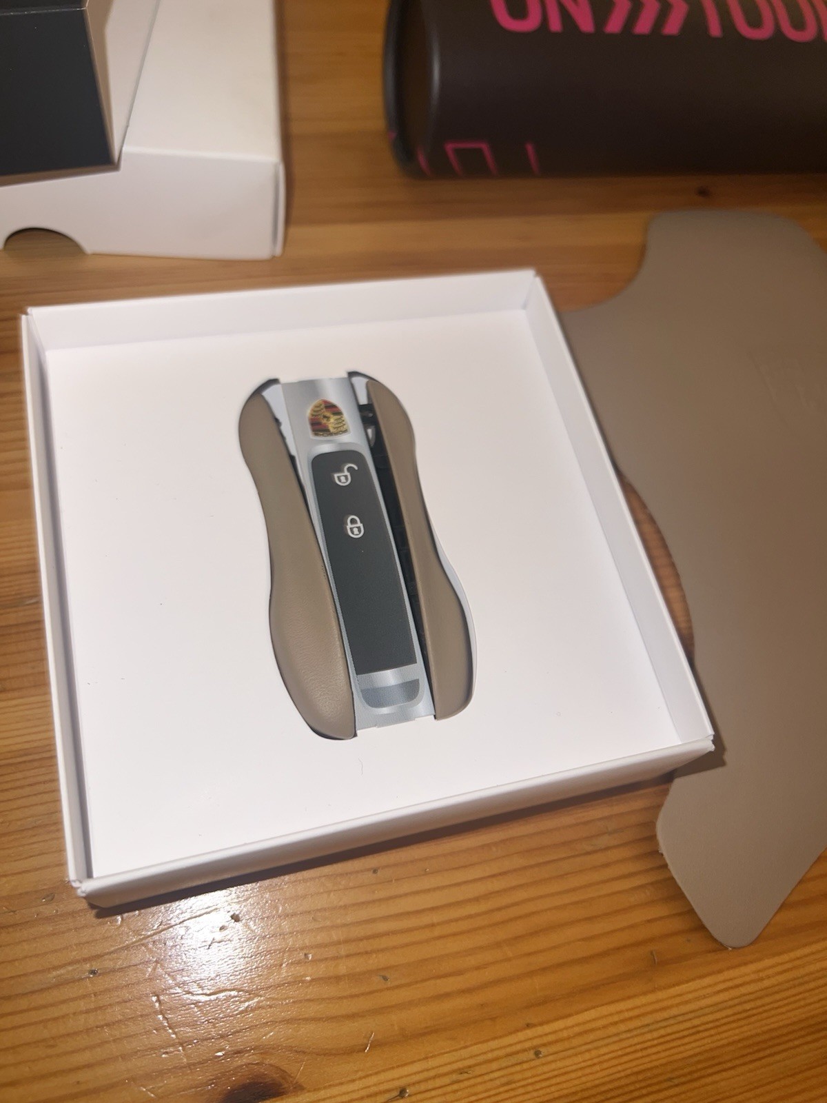 Porsche Design Leather Key Fob Mojave Beige Porsche Design Leather Key Fob Mojave Beige