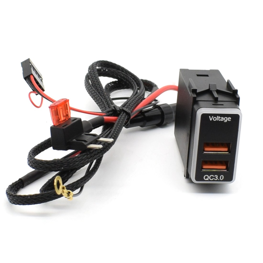 For Nissan Dual USB Ports Phone Fast Charger QC3.0 w/ LED Digital Voltmeter