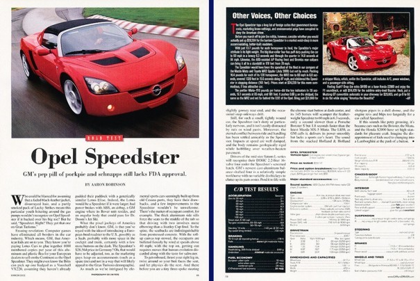 2002 Opel Speedster Original Review Report Print Car Article K62 2002 Opel Speedster Original Review Report Print Car Article K62