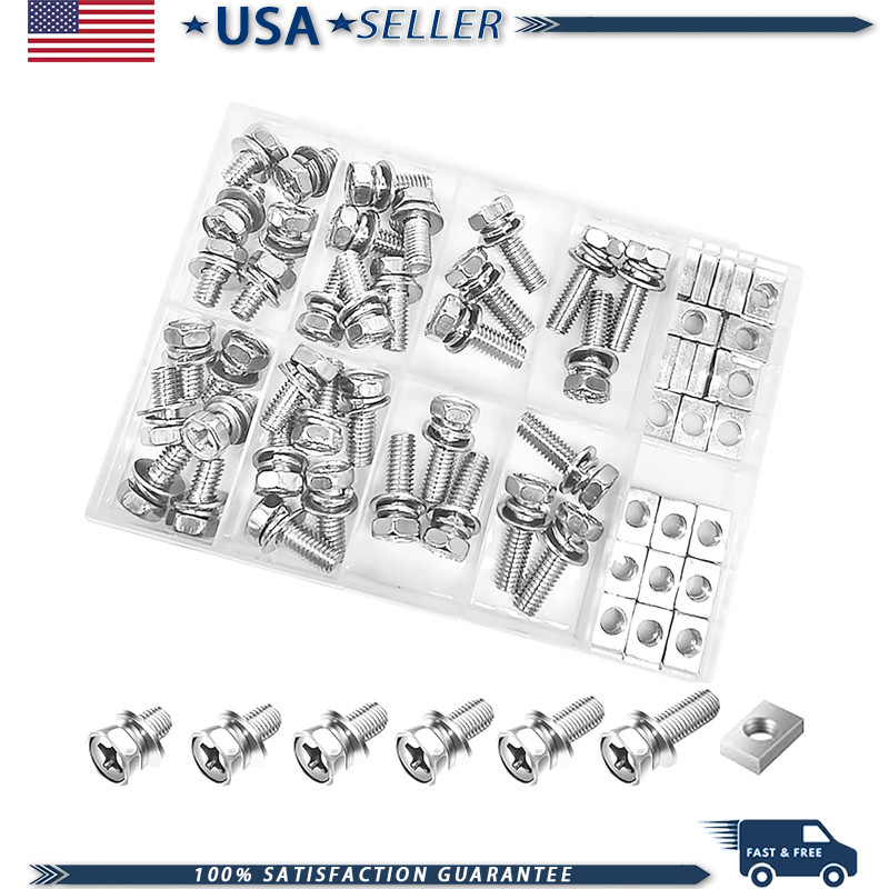 72 Pack Motorcycle Battery Terminal Bolts and Nuts Assortment Kit, 304 Stainless 72 Pack Motorcycle Battery Terminal Bolts and Nuts Assortment Kit, 304 Stainless