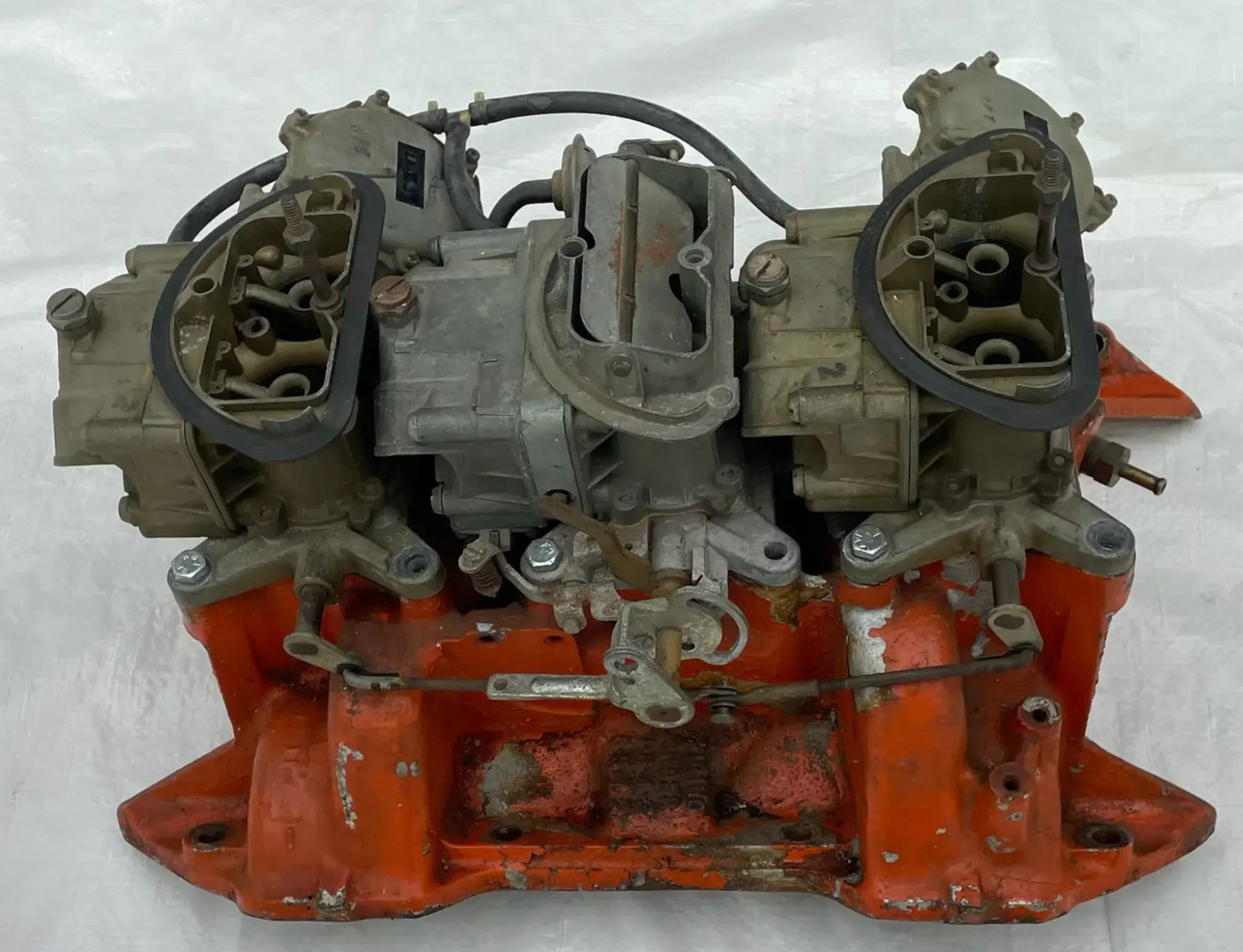 Mopar 440 6 Six Pack Carbs Intake Manifold Holley Carburetors 3x2 Charger Cuda
