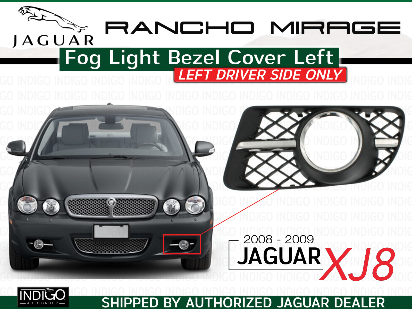 JAGUAR GENUINE OEM 08-09 XJ8 Fog Light Bezel Cover Left Driver\'s Side C2C39655