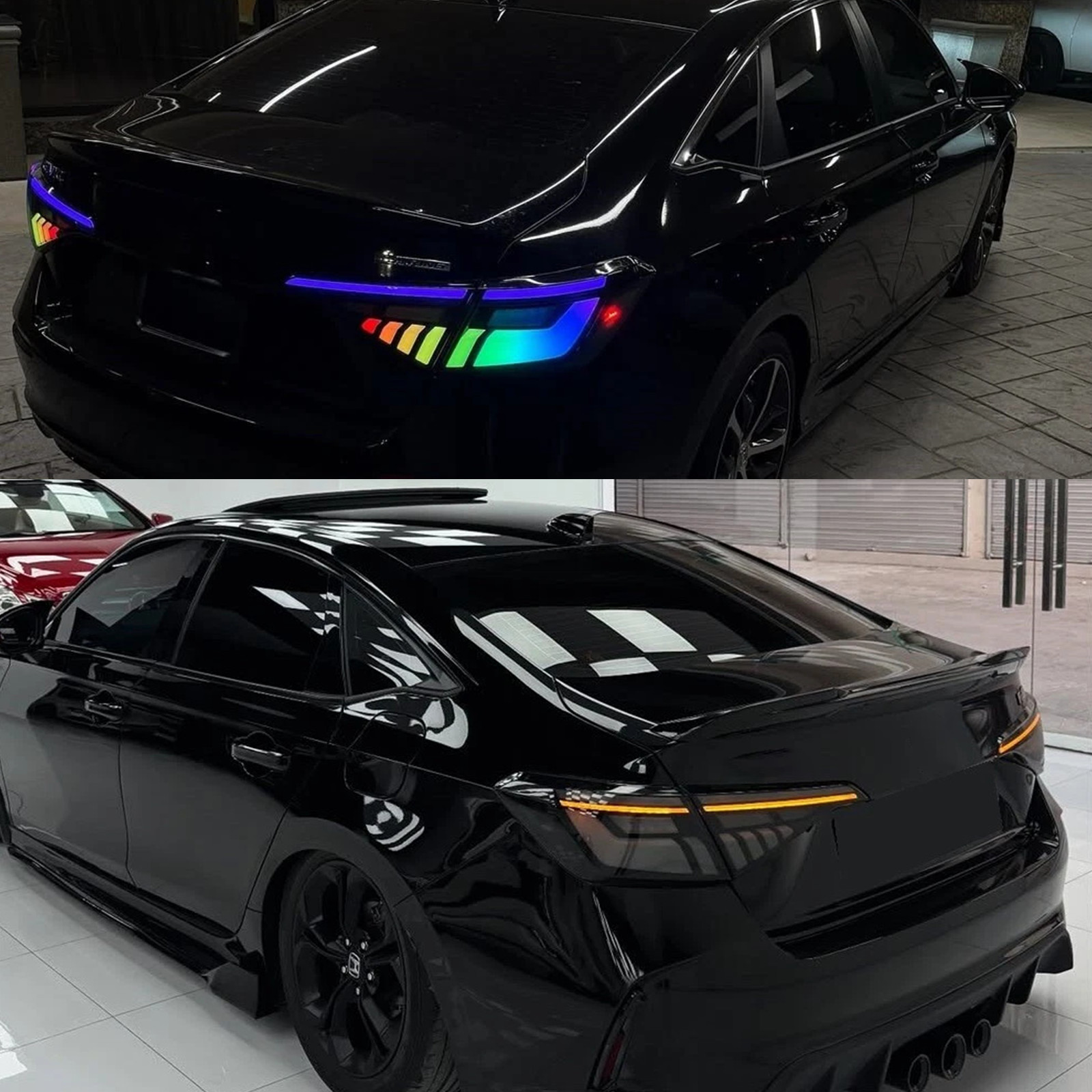 Smoked RGB LED Tail Lights For 2022-2025 Honda Civic Sedan 11th Gen Rear Light