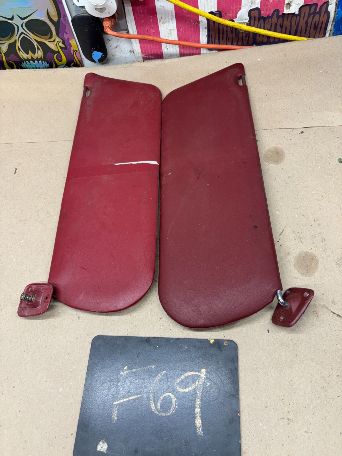 1980 1986 96 FORD BRONCO F150 F250 F350 RED SUNVISORS SUN VISORS VISERS BLINDERS