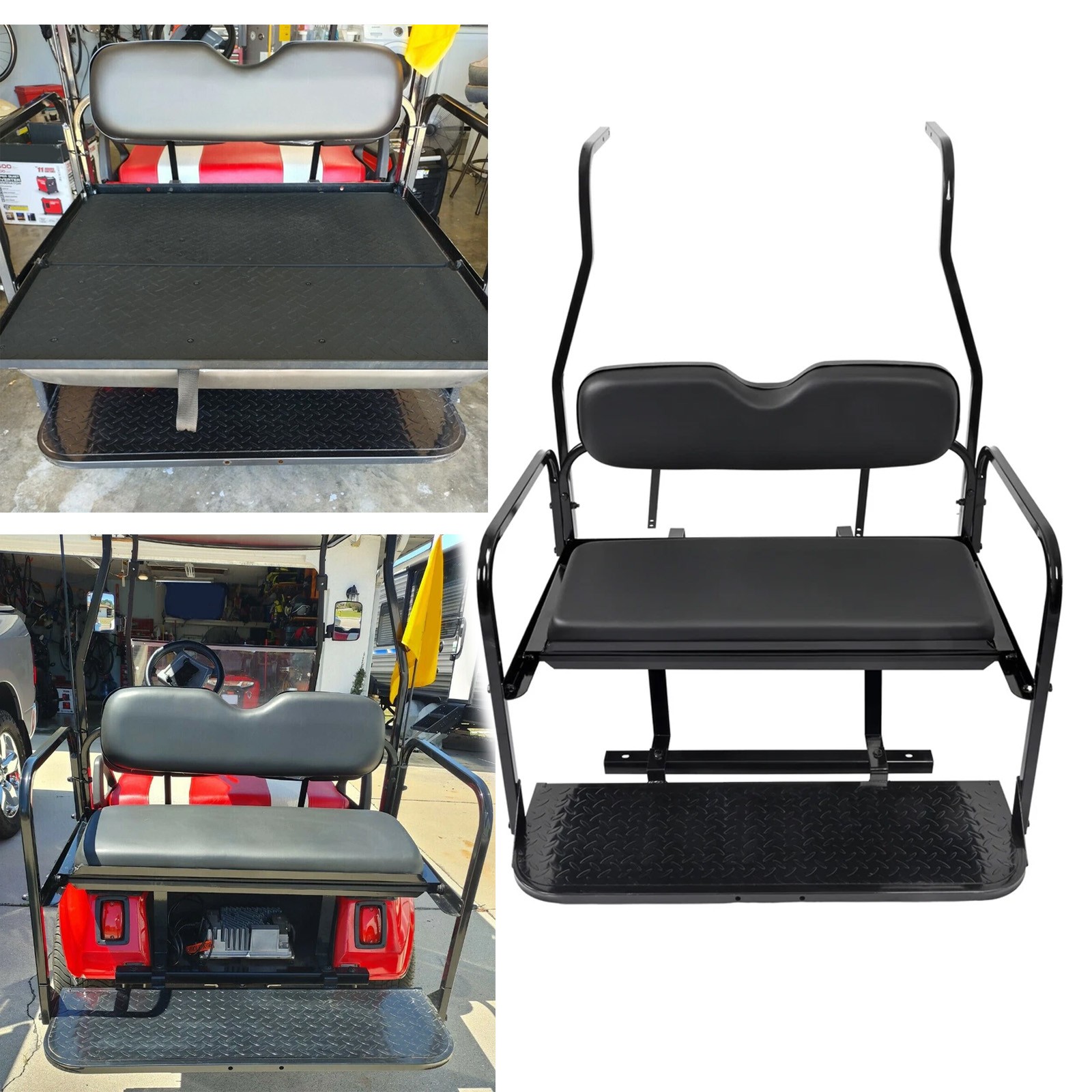 For 2000-2013 Club Car DS Golf Cart Flip Folding Rear Seat Kit Back Seat