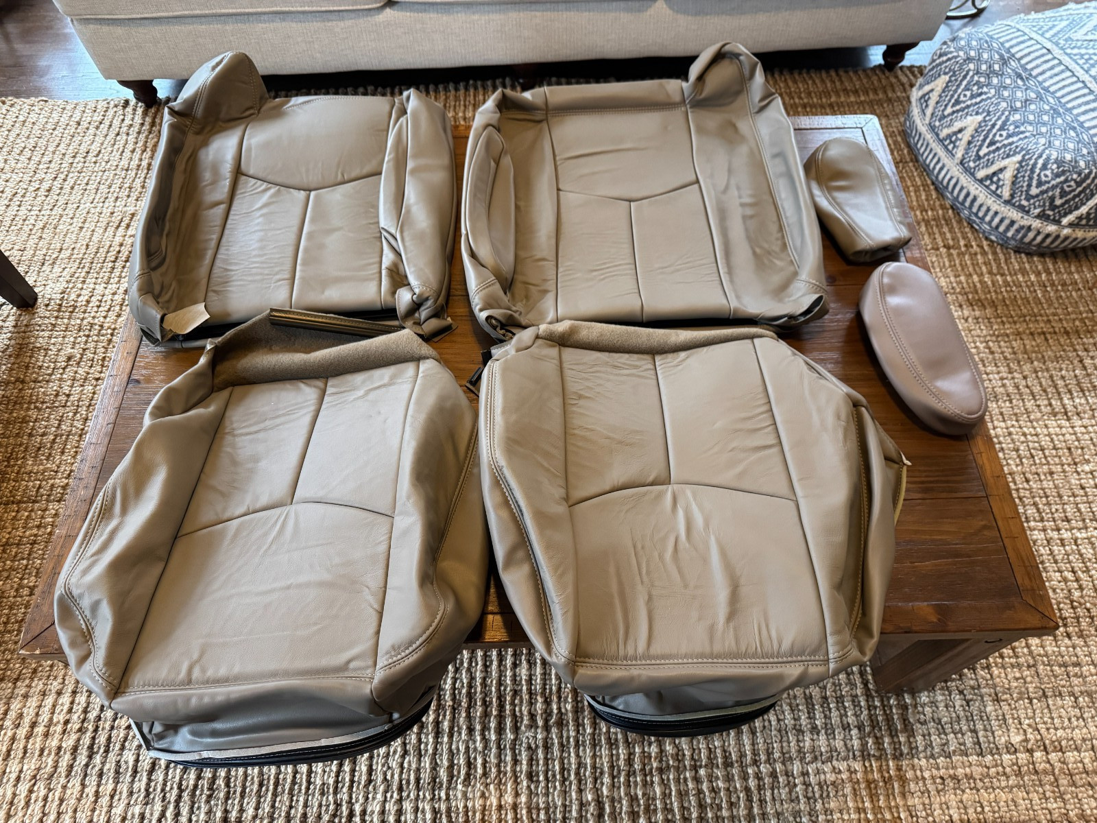 03-06 Chevy Silverado & Sierra Upholstery Leather Seat Set Tan Trim Code #522