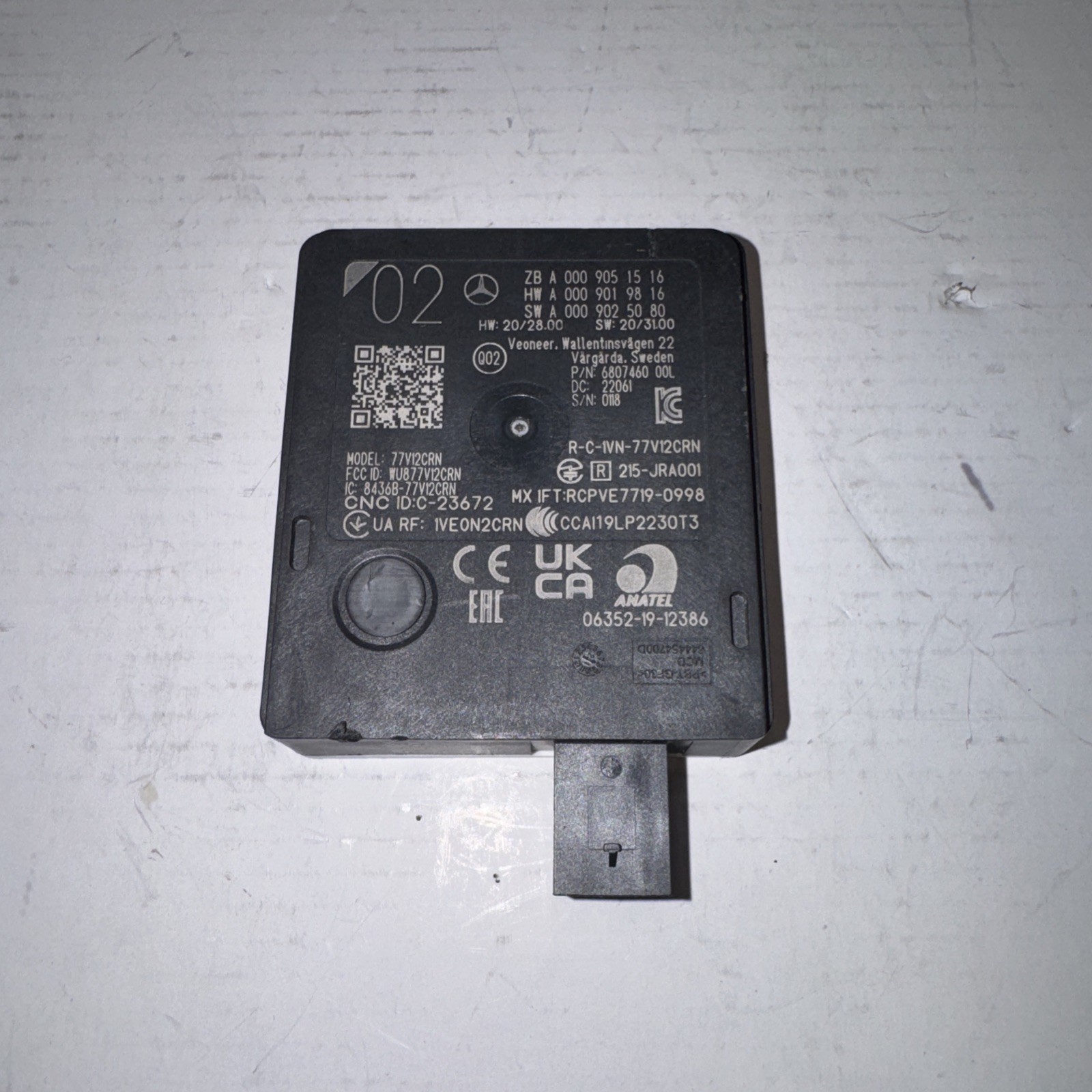 2021-2024 Mercedes-Benz EQE Blindspot Radar Sensor Module OEM #307 2021-2024 Mercedes-Benz EQE Blindspot Radar Sensor Module OEM #307