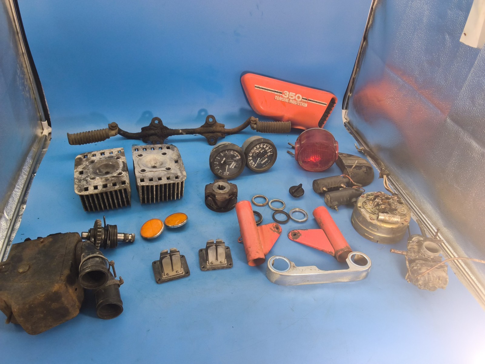 1973-1975 Yamaha RD350 Large Parts Lot Heads Speedometer & More RD 350