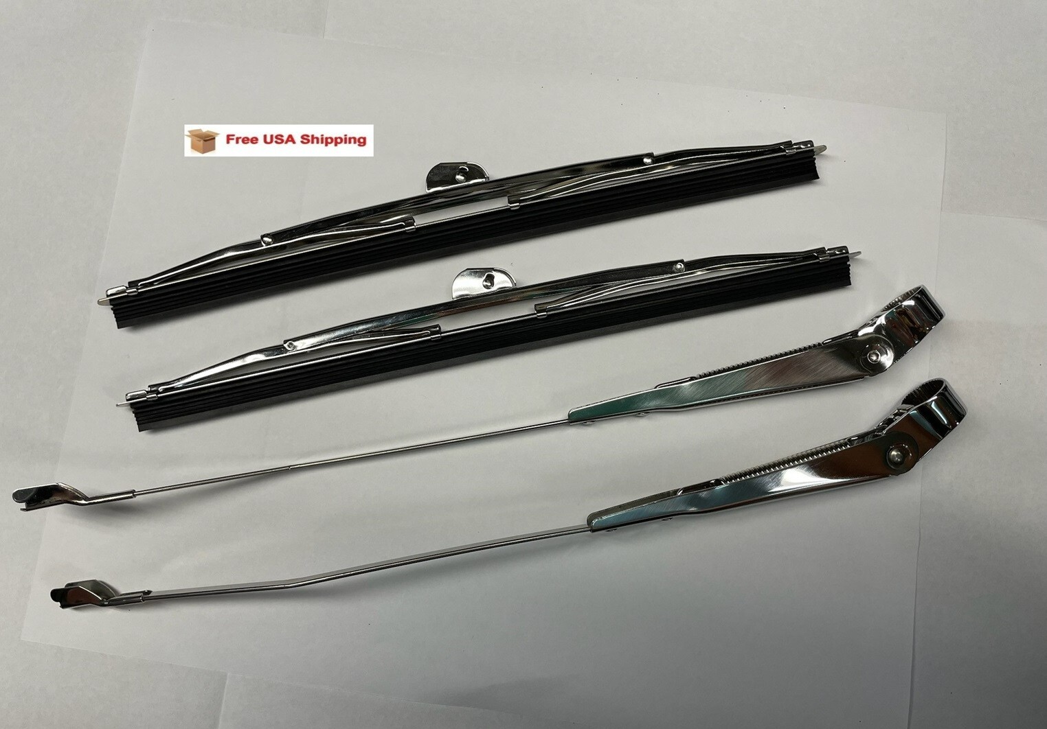 Fits 1947-1953 Chevrolet Truck Wiper Arms & Blades 4pc set  