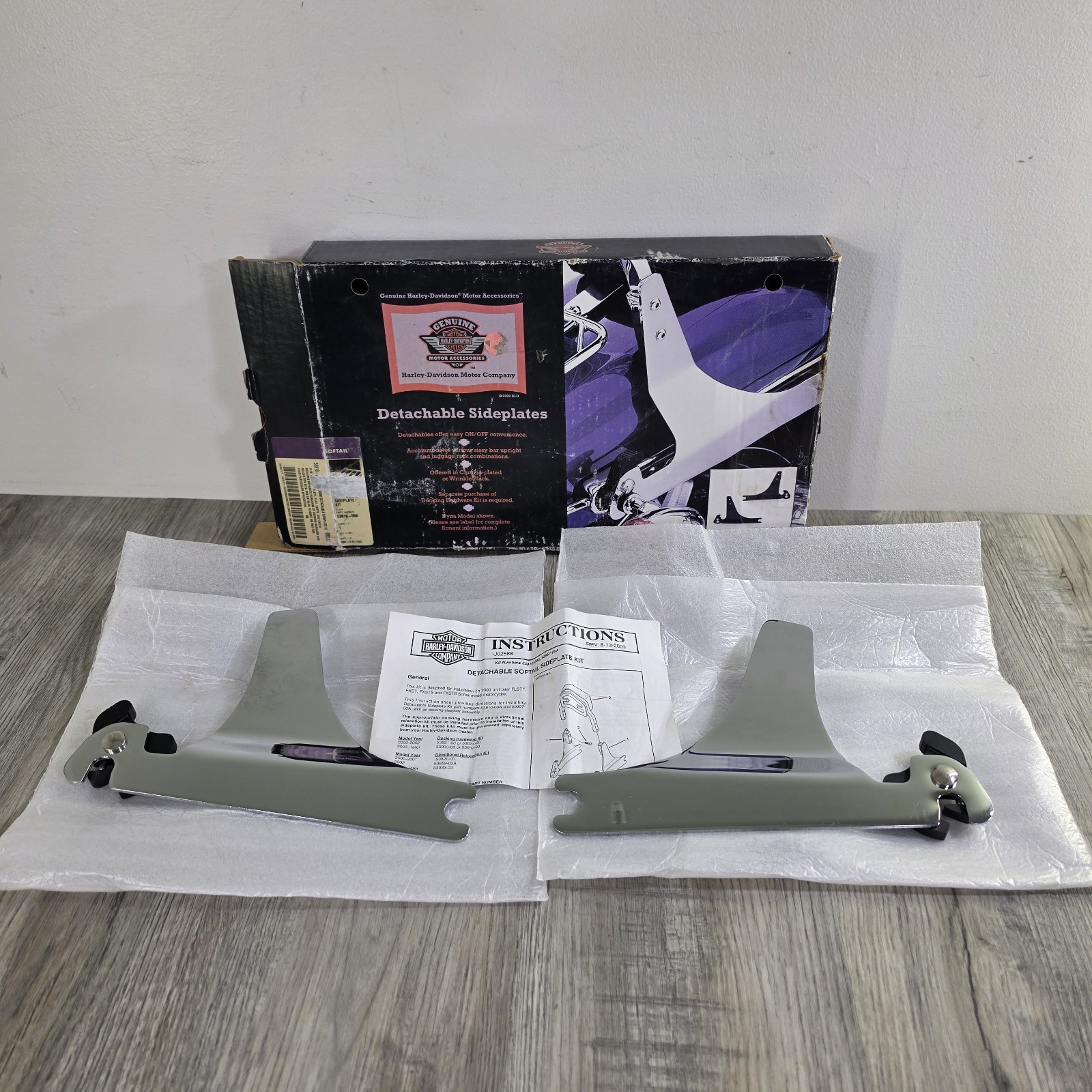 Genuine Detachable Harley Davidson Chrome Sideplates Pair Softtail 53810-00A New Genuine Detachable Harley Davidson Chrome Sideplates Pair Softtail 53810-00A New