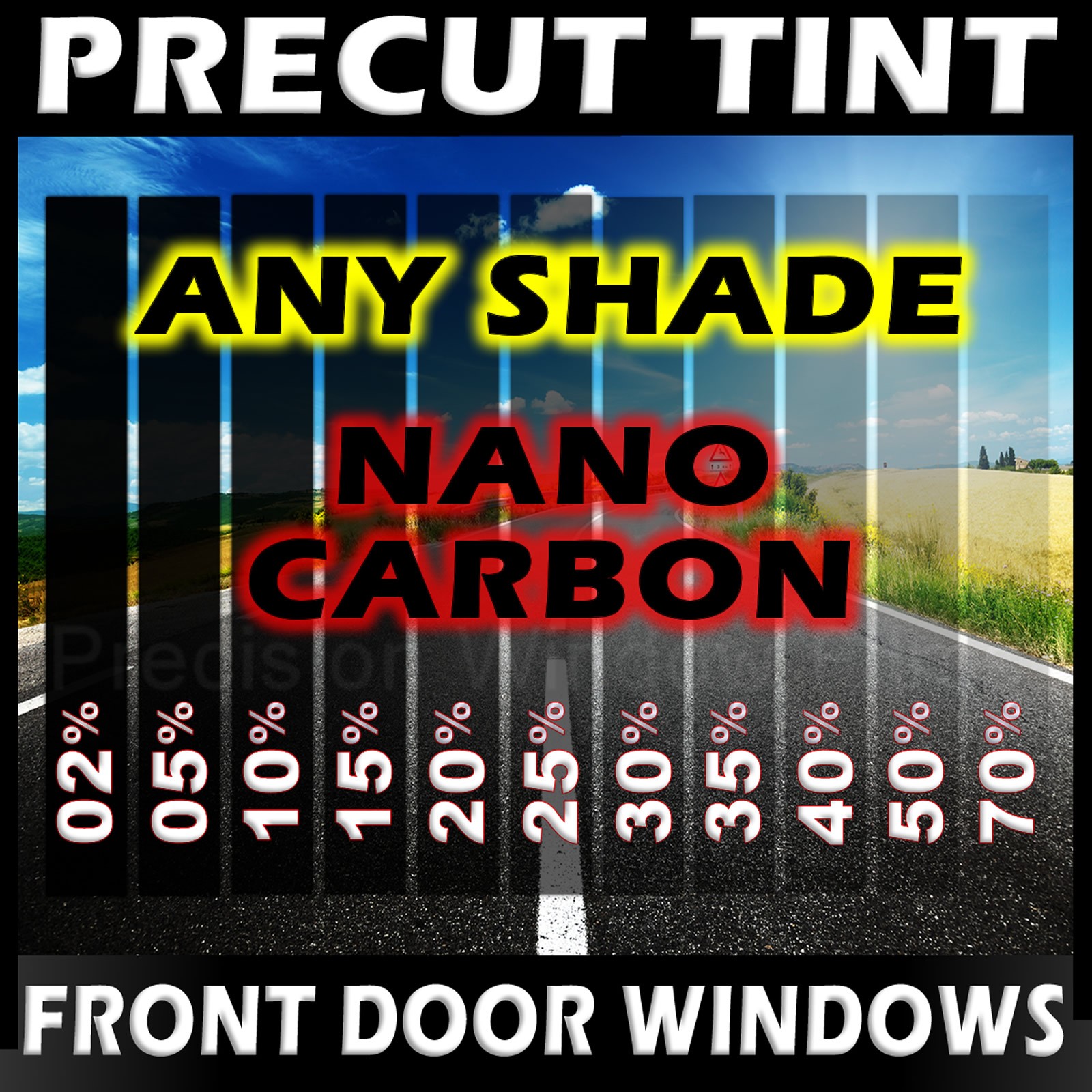 Front Door Precut Window Film for 2010 - 2017 Chevy Equinox - Any Tint Shade 