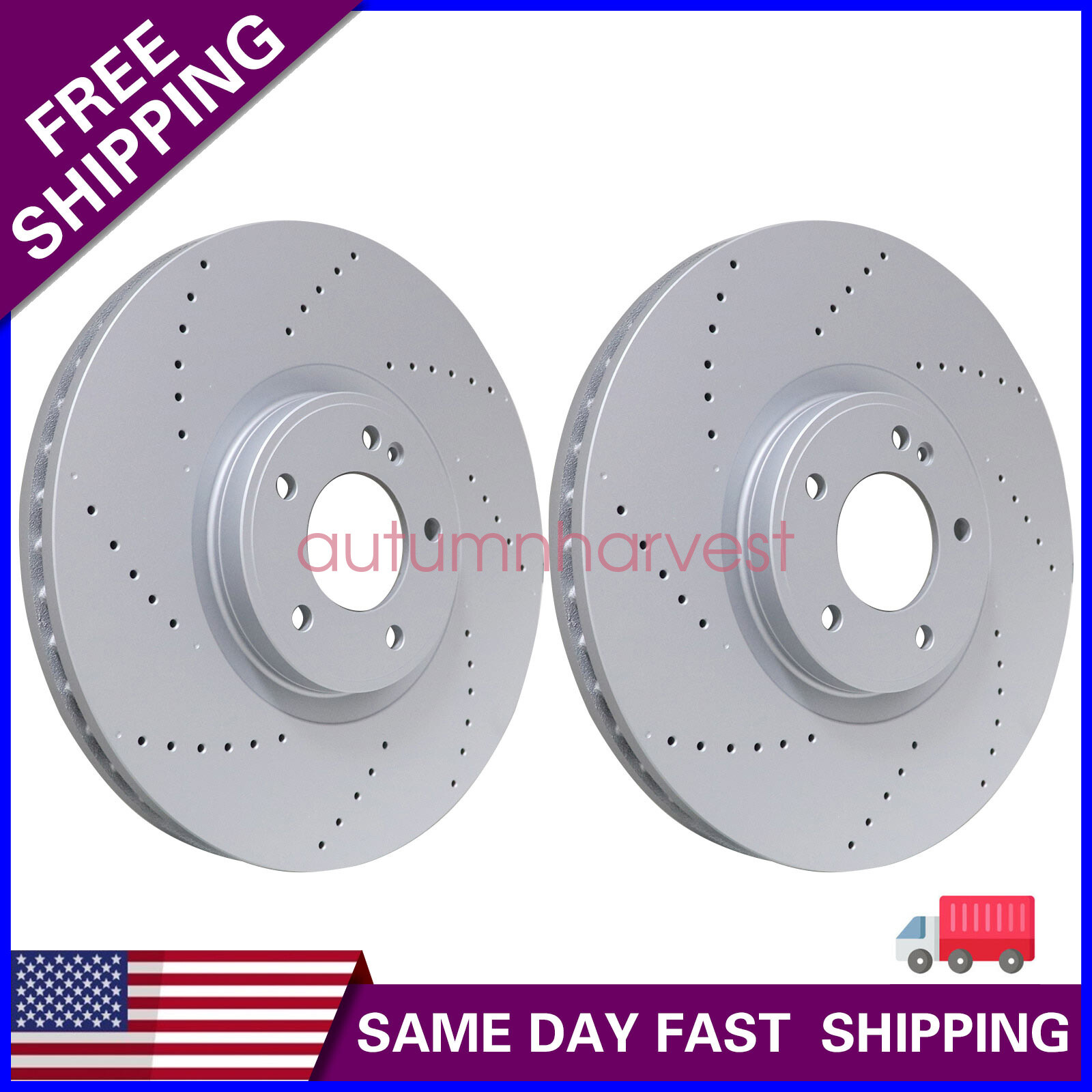 Pair of For Mercedes Benz G63 463 19-23 Front Brake Discs Rotors 4634210500