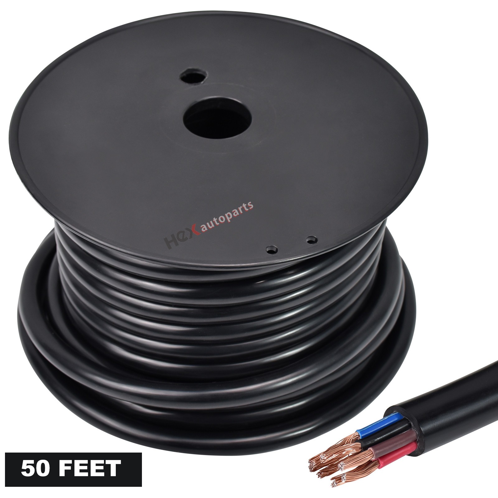 (50FT) 14 Gauge 7 Way Conductor Wire RV Trailer Cable Cord Insulated CCA (14/7) (50FT) 14 Gauge 7 Way Conductor Wire RV Trailer Cable Cord Insulated CCA (14/7)