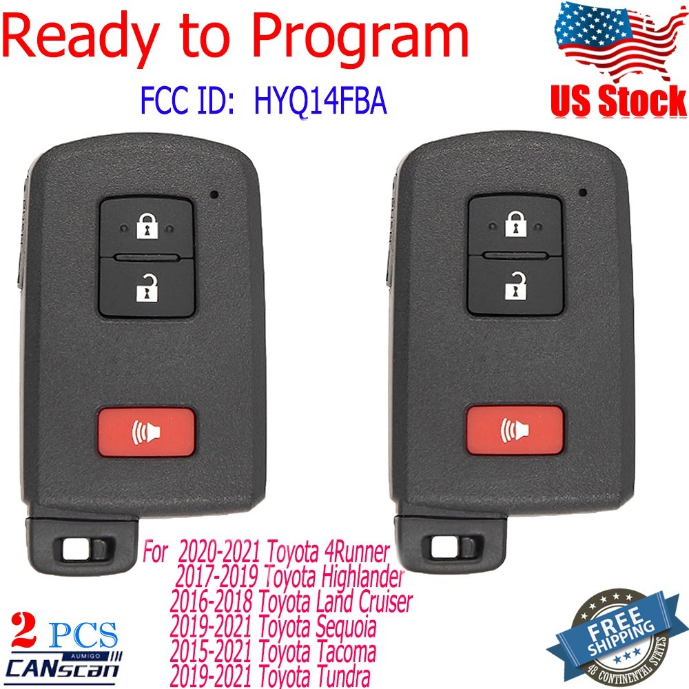 2 Smart Remote Key Fob HYQ14FBA For 2015 2016 2017 2018 2019~2021 Toyota Tacoma