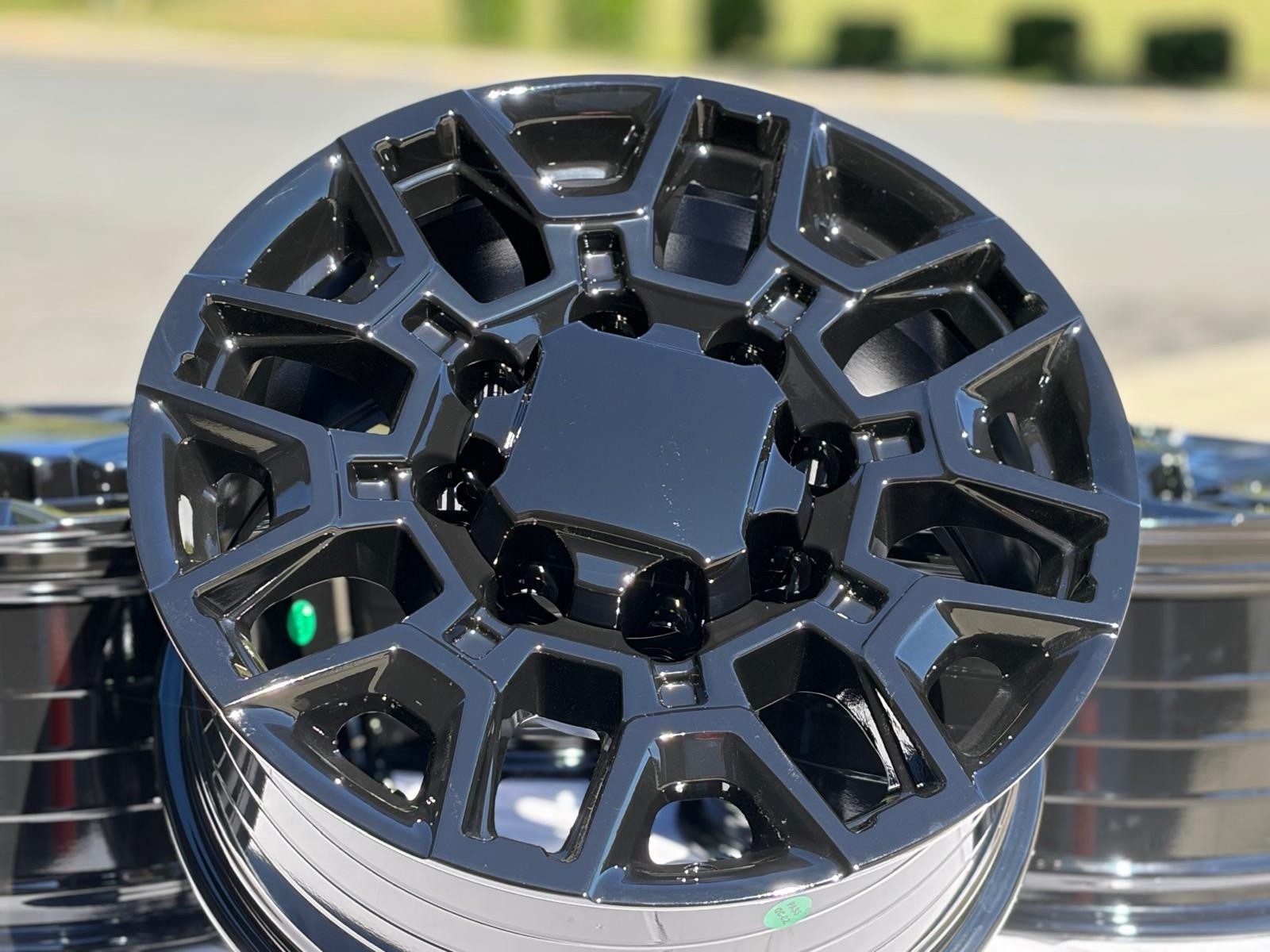 18x9 Gloss Black Wheels 8x180 Chevy Silverado GMC Sierra 2500 3500 HD Set of 4