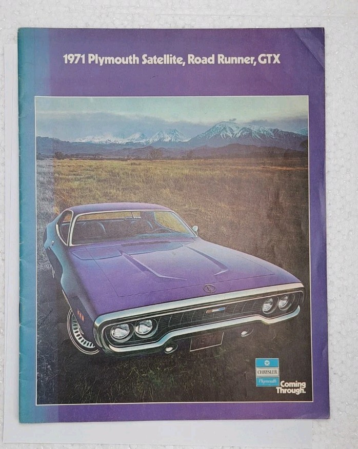 1971 Plymouth Satellite Road Runner GTX Hemi 440+6 Wagon Sales Brochure Original 1971 Plymouth Satellite Road Runner GTX Hemi 440+6 Wagon Sales Brochure Original