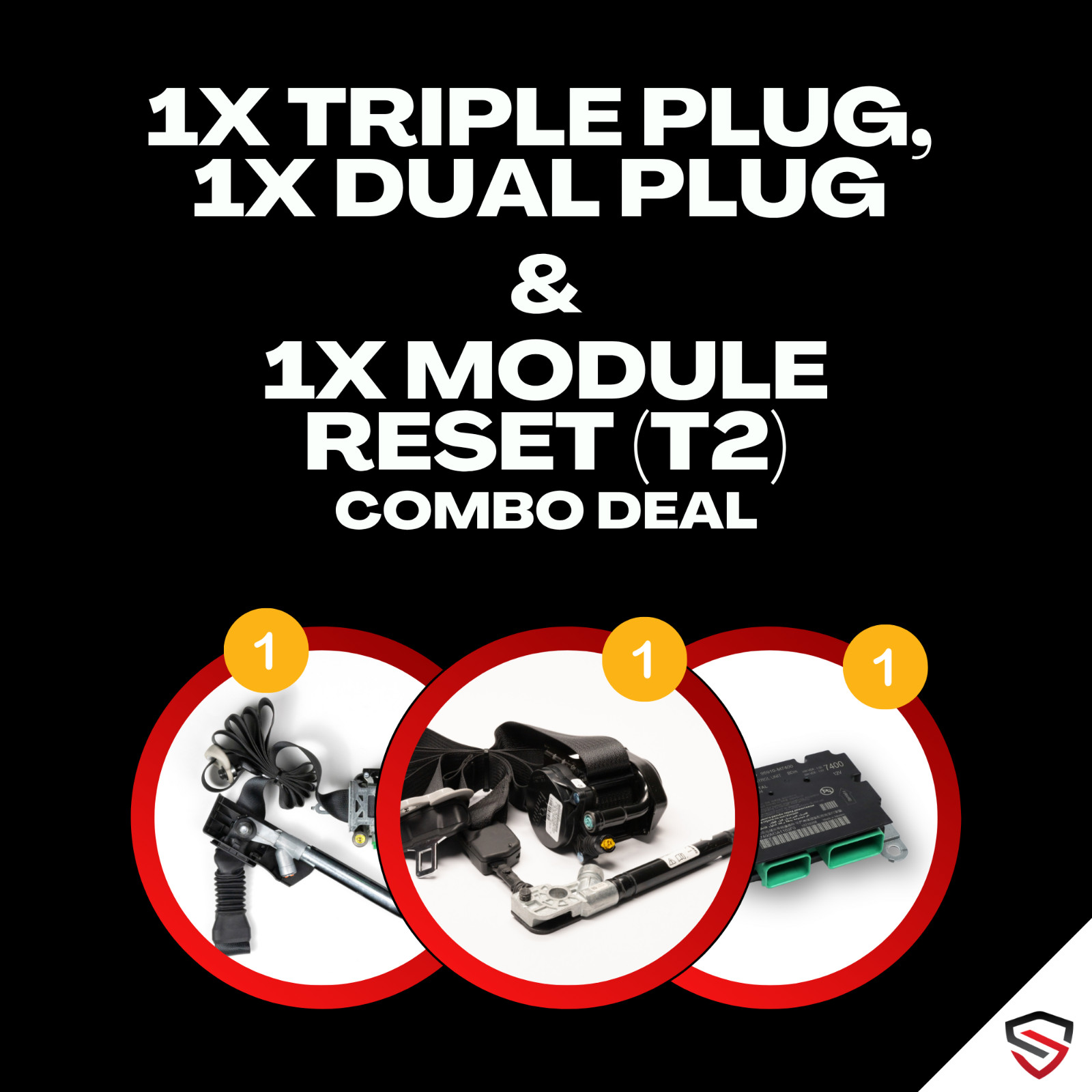 1TS 1DS 1MCU (1X Triple, 1X Dual, and 1x SRS) SEAT BELT MCU SRS RESET