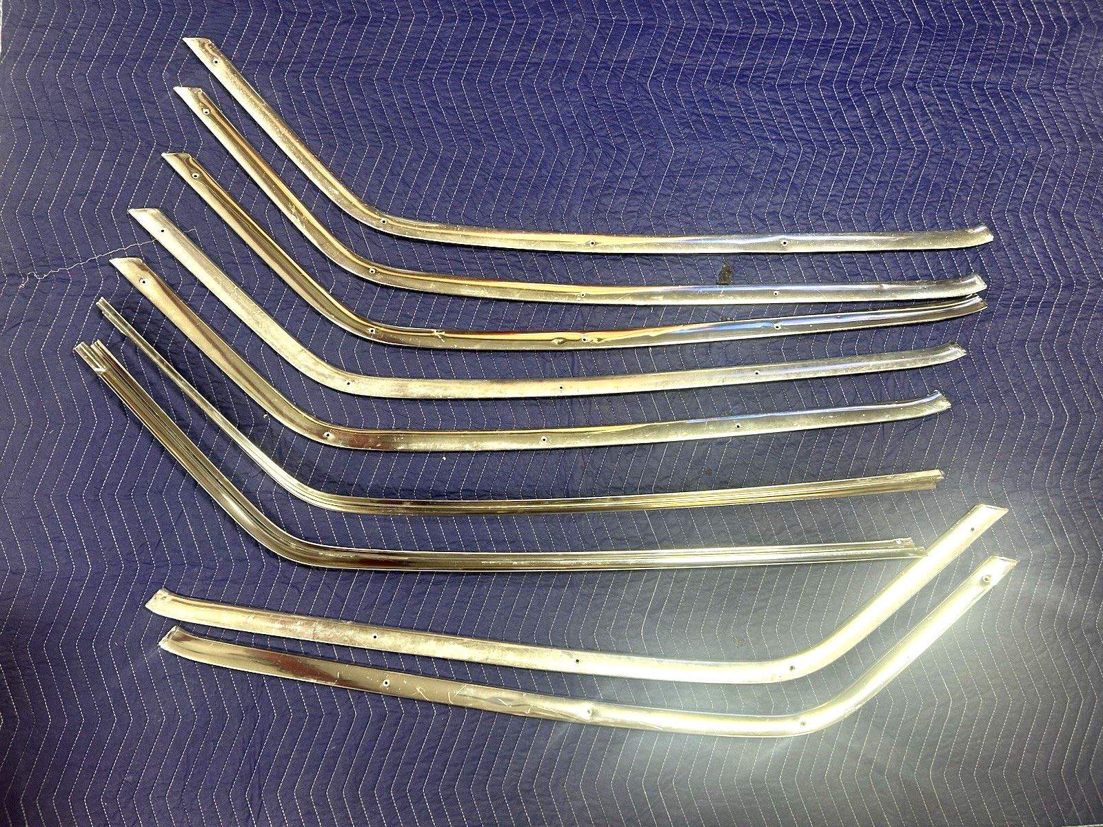 Nine 1962-1964 Impala 2 Dr. Hardtop Roof Drip, interior window top Moldings Nine 1962-1964 Impala 2 Dr. Hardtop Roof Drip, interior window top Moldings