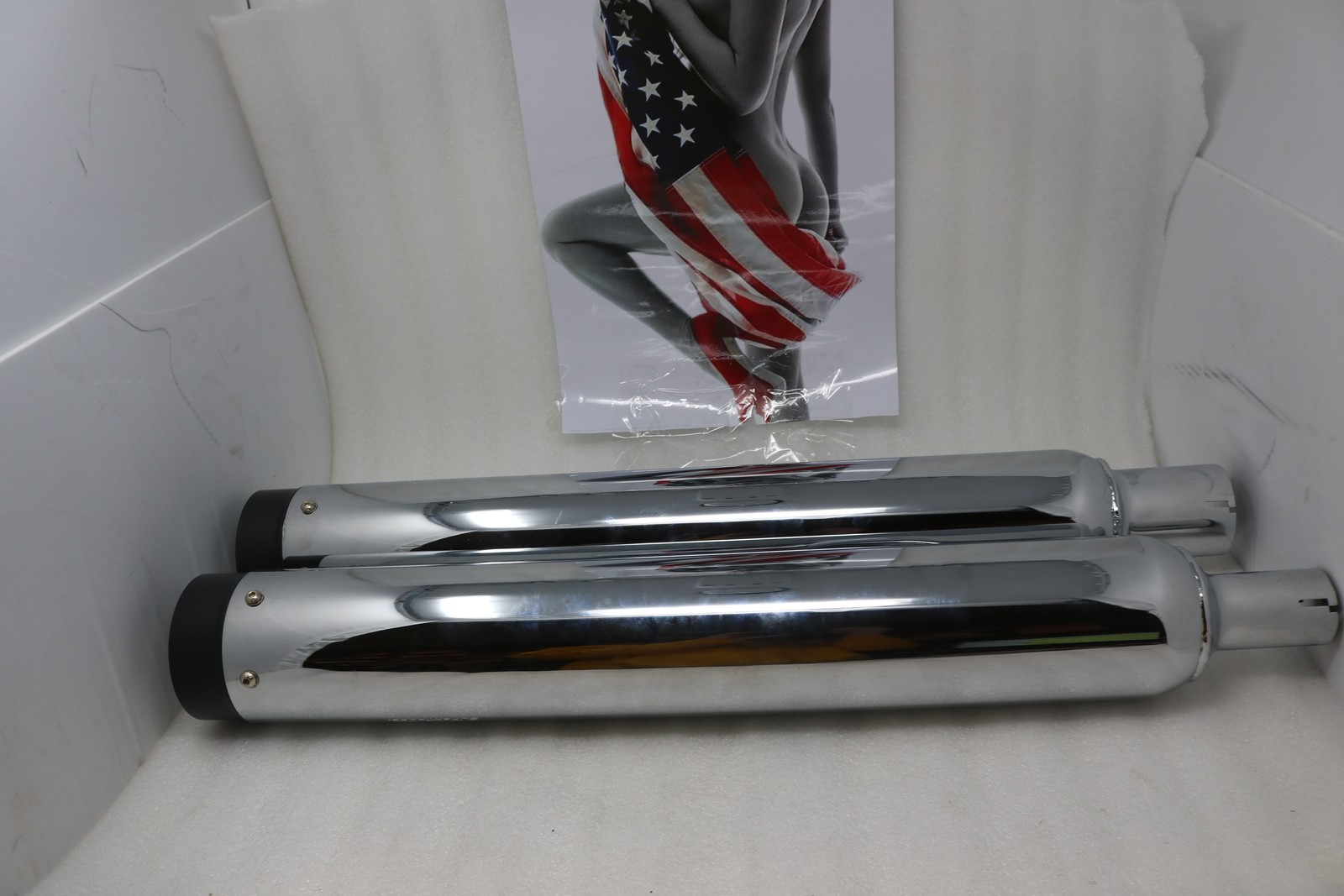 144-65226 NEW SUPERTRAPP STOUT MUFFLERS CHROME/BLACK FIT 2017-2025 HARLEY