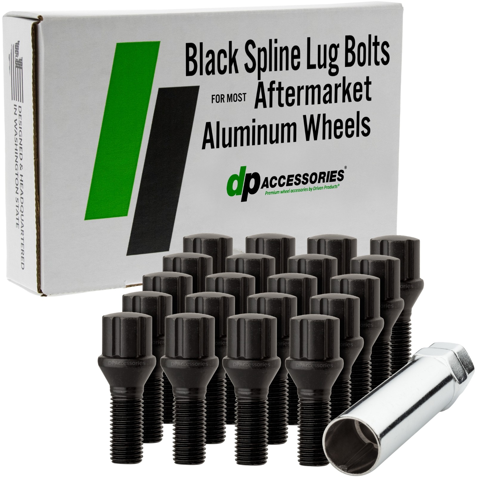 Black Lug Bolts | 2018-2026 Jeep Compass | Aftermarket Wheels