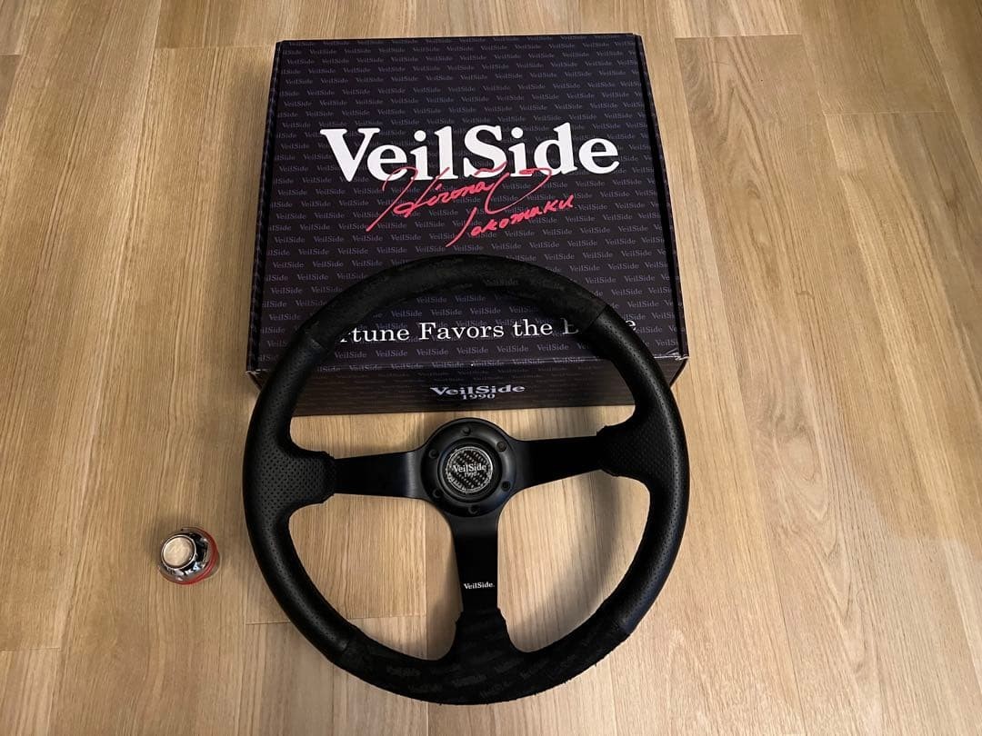VeilSide Steering Wheel & Shift Knob Set 6MT Limited 100pcs Punching Leather 