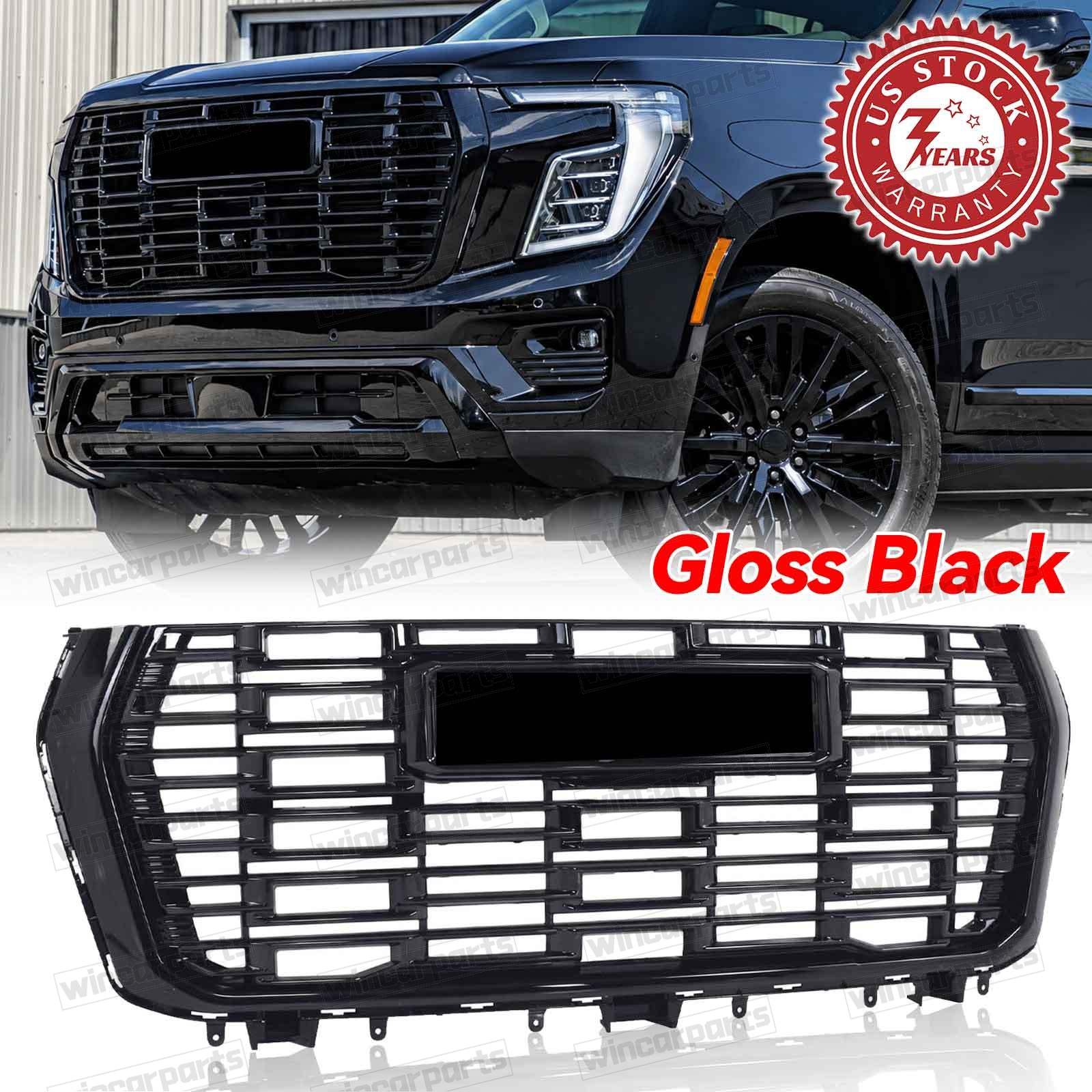 For 2025-2026 GMC Yukon Denali Front Bumper Grille Grill Gloss Black 84977529